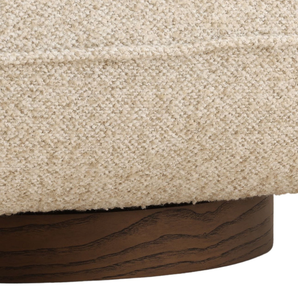 Fauteuil d'appoint pivotant en bois et rembourré moderne avec cadre en bois naturel pour salon