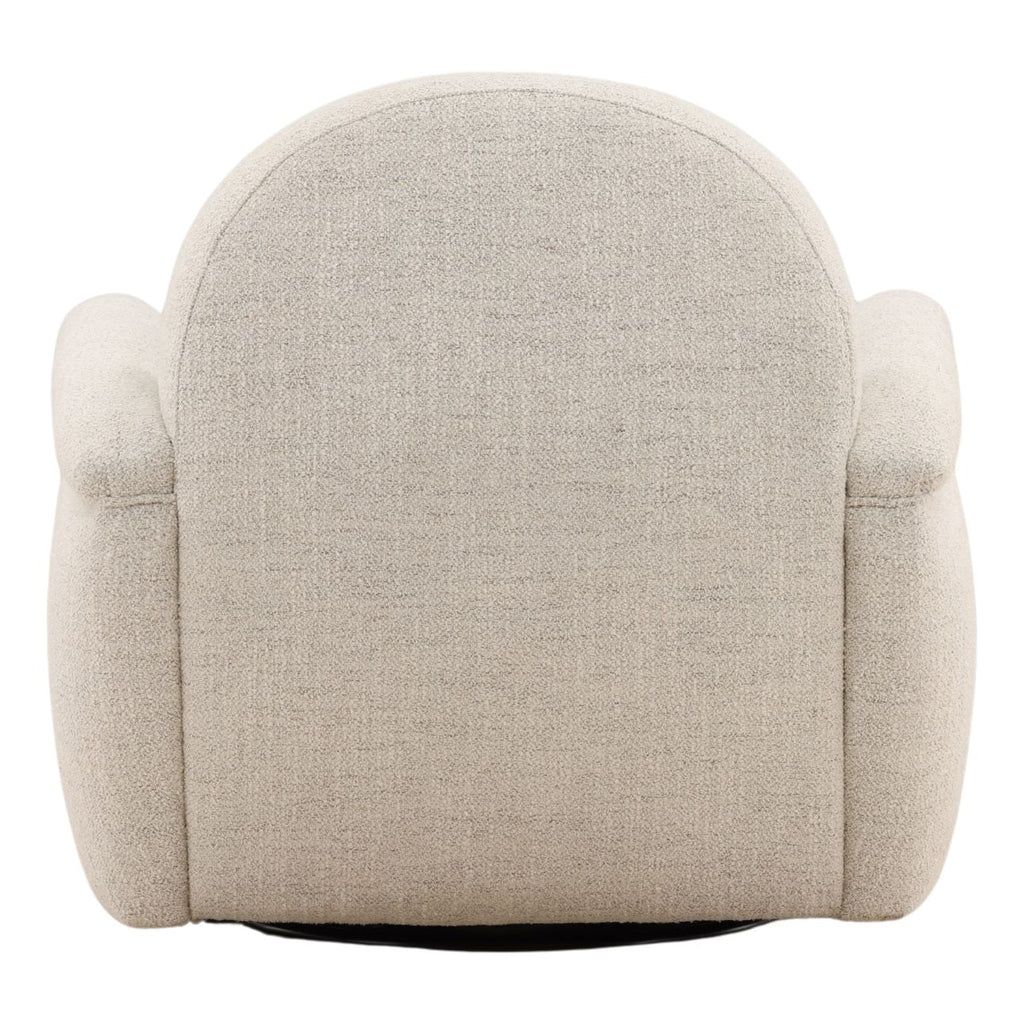 Fauteuil d'appoint pivotant moderne en tissu et bois avec assise coussinée pour salon