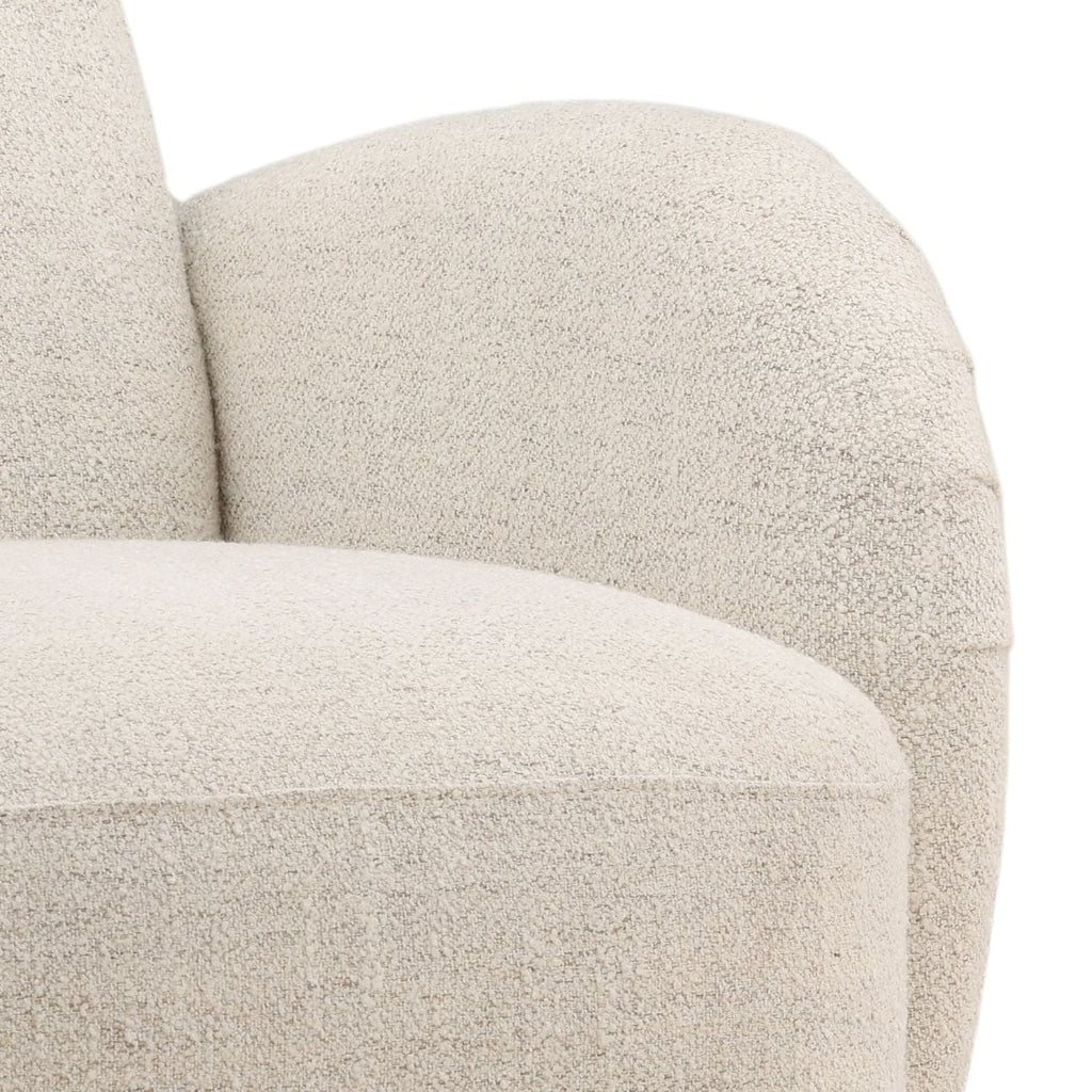 Fauteuil d'appoint pivotant moderne en tissu et bois avec assise coussinée pour salon