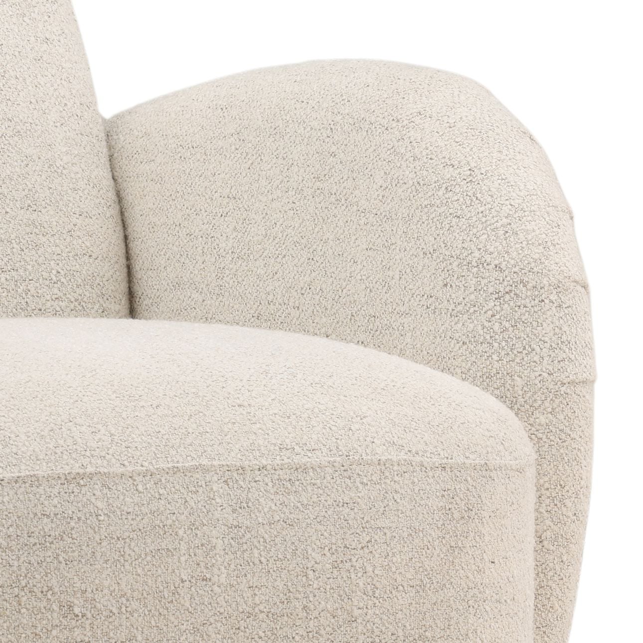 Fauteuil d'appoint pivotant moderne en tissu et bois avec assise coussinée pour salon
