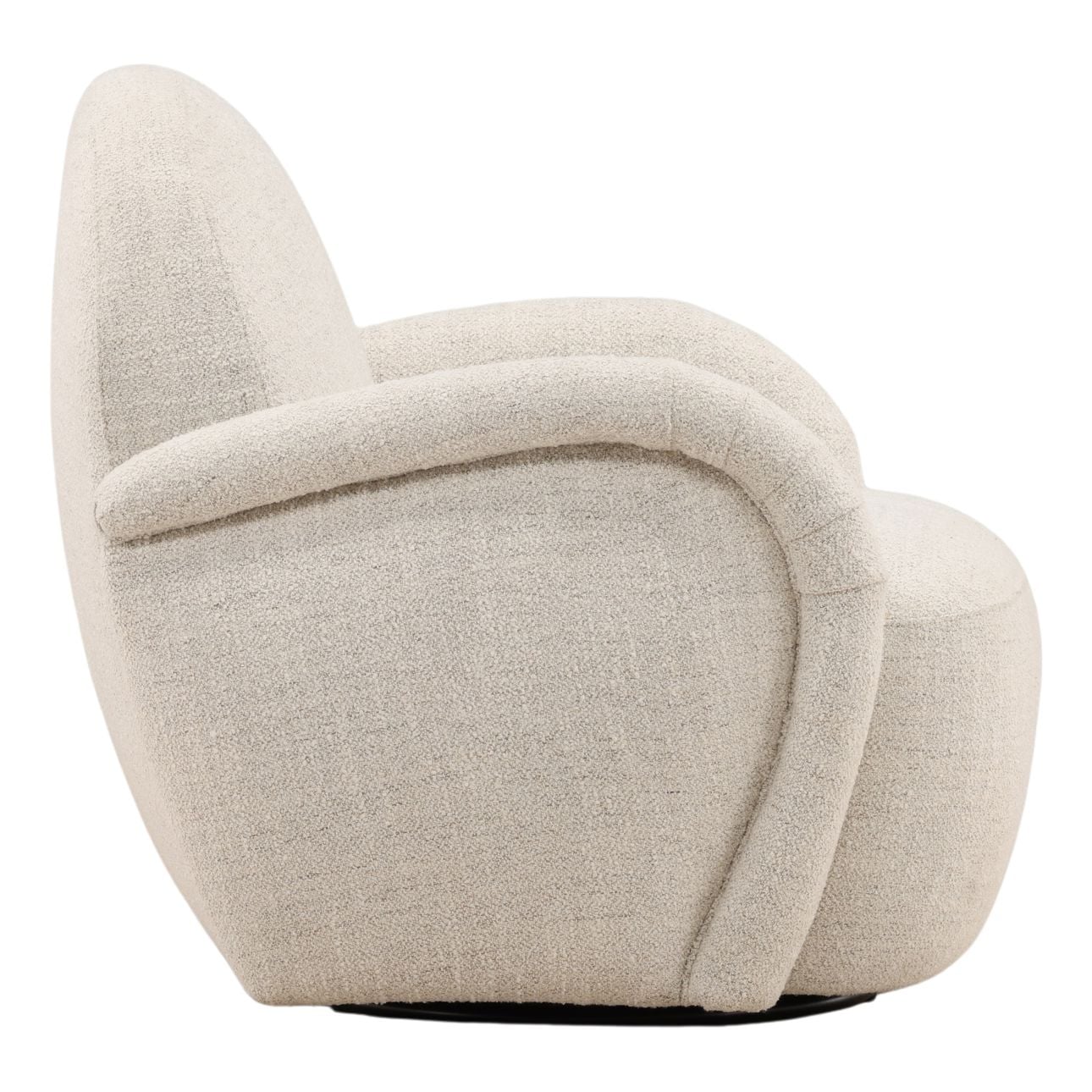Fauteuil d'appoint pivotant moderne en tissu et bois avec assise coussinée pour salon
