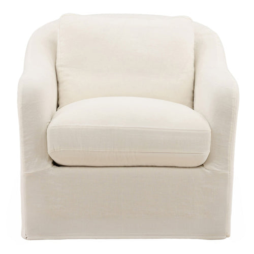 Fauteuil pivotant contemporain en bois et tissu avec assise rembourrée pour salon