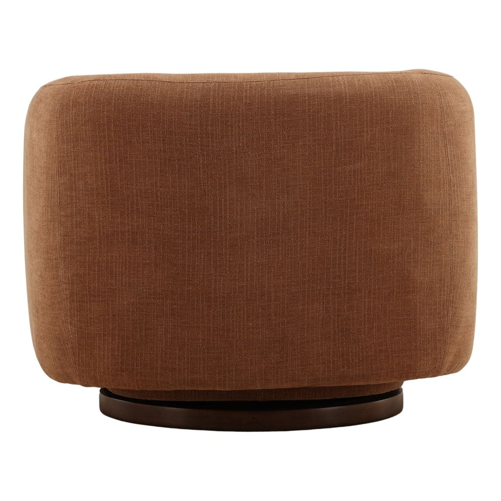 Fauteuil d'appoint pivotant moderne en tissu et bois avec rotation à 360° pour le salon