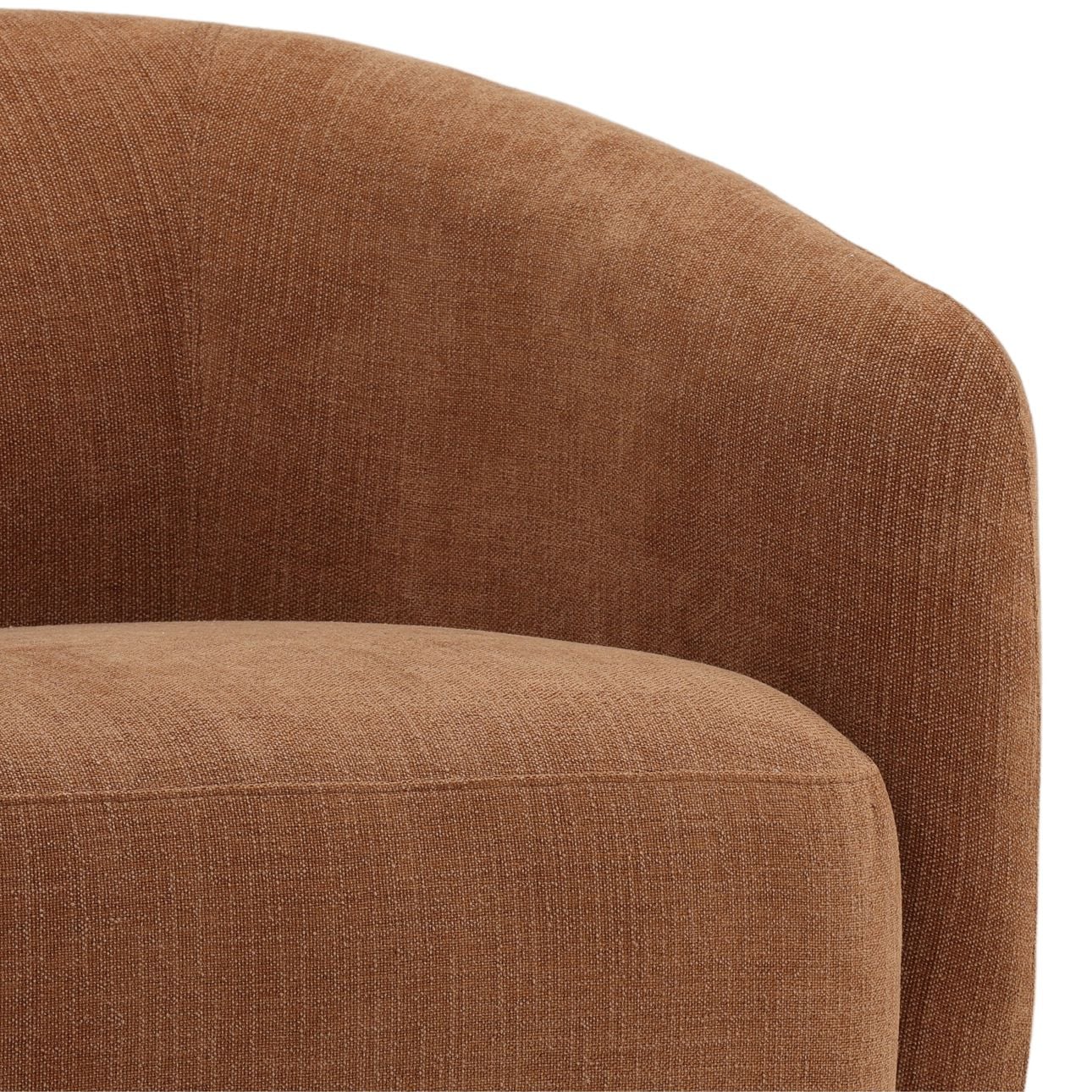 Fauteuil d'appoint pivotant moderne en tissu et bois avec rotation à 360° pour le salon