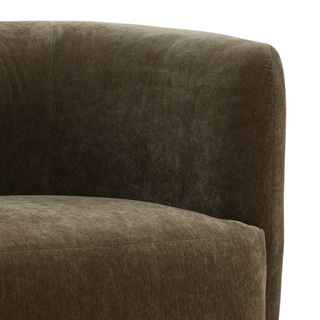 Fauteuil pivotant de style fermier en bois rembourré avec coussin d'assise pour salon