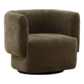 Fauteuil pivotant de style fermier en bois rembourré avec coussin d'assise pour salon