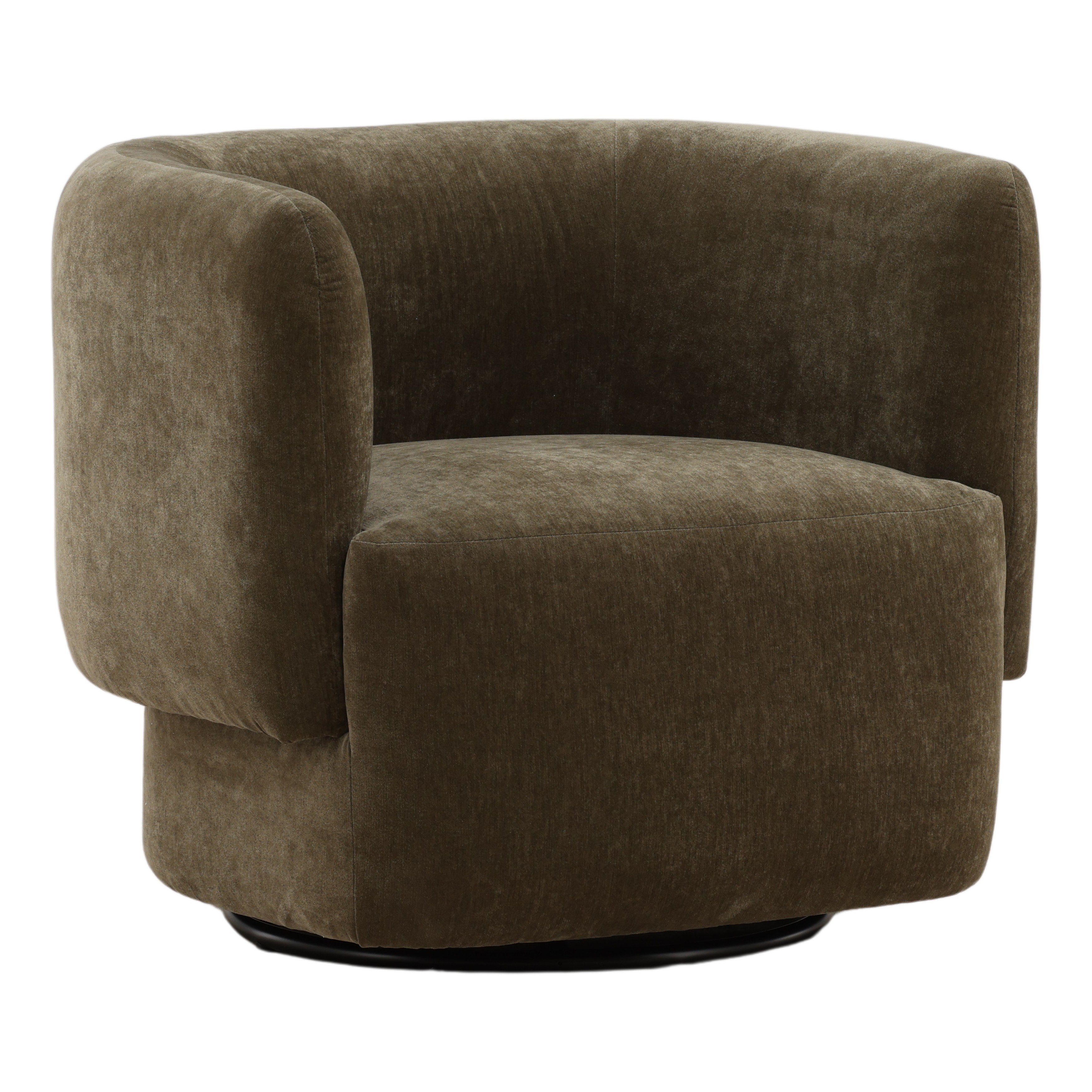 Fauteuil pivotant de style fermier en bois rembourré avec coussin d'assise pour salon