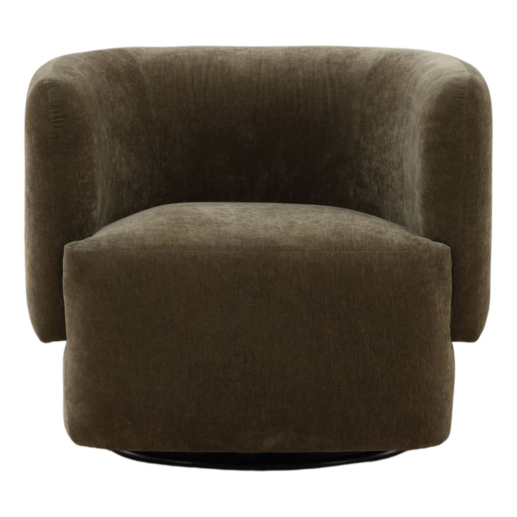Fauteuil pivotant de style fermier en bois rembourré avec coussin d'assise pour salon