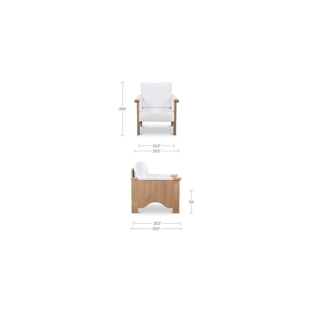 Fauteuil d'appoint transitionnel en bois et tissu avec assise rembourrée pour salon