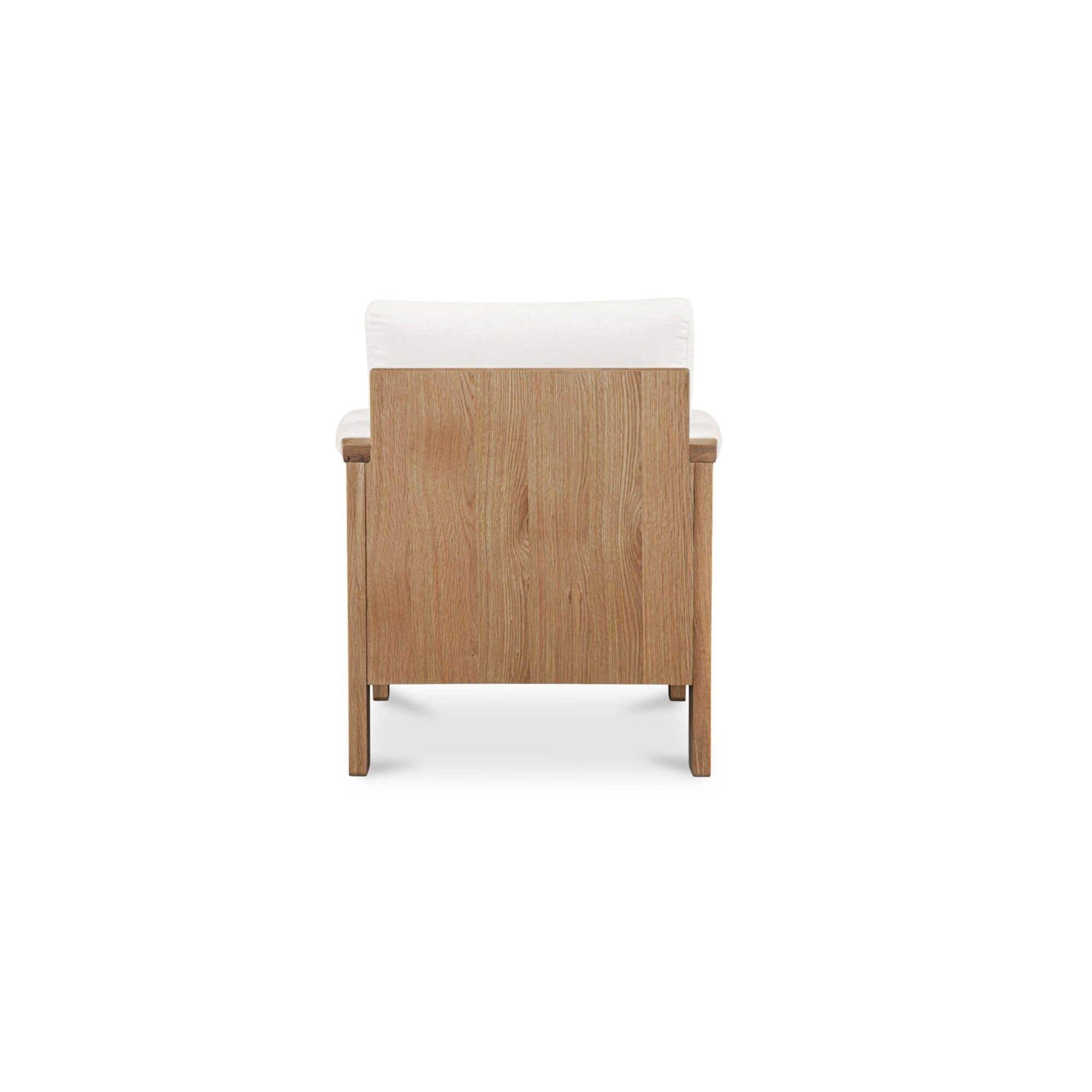 Fauteuil d'appoint transitionnel en bois et tissu avec assise rembourrée pour salon