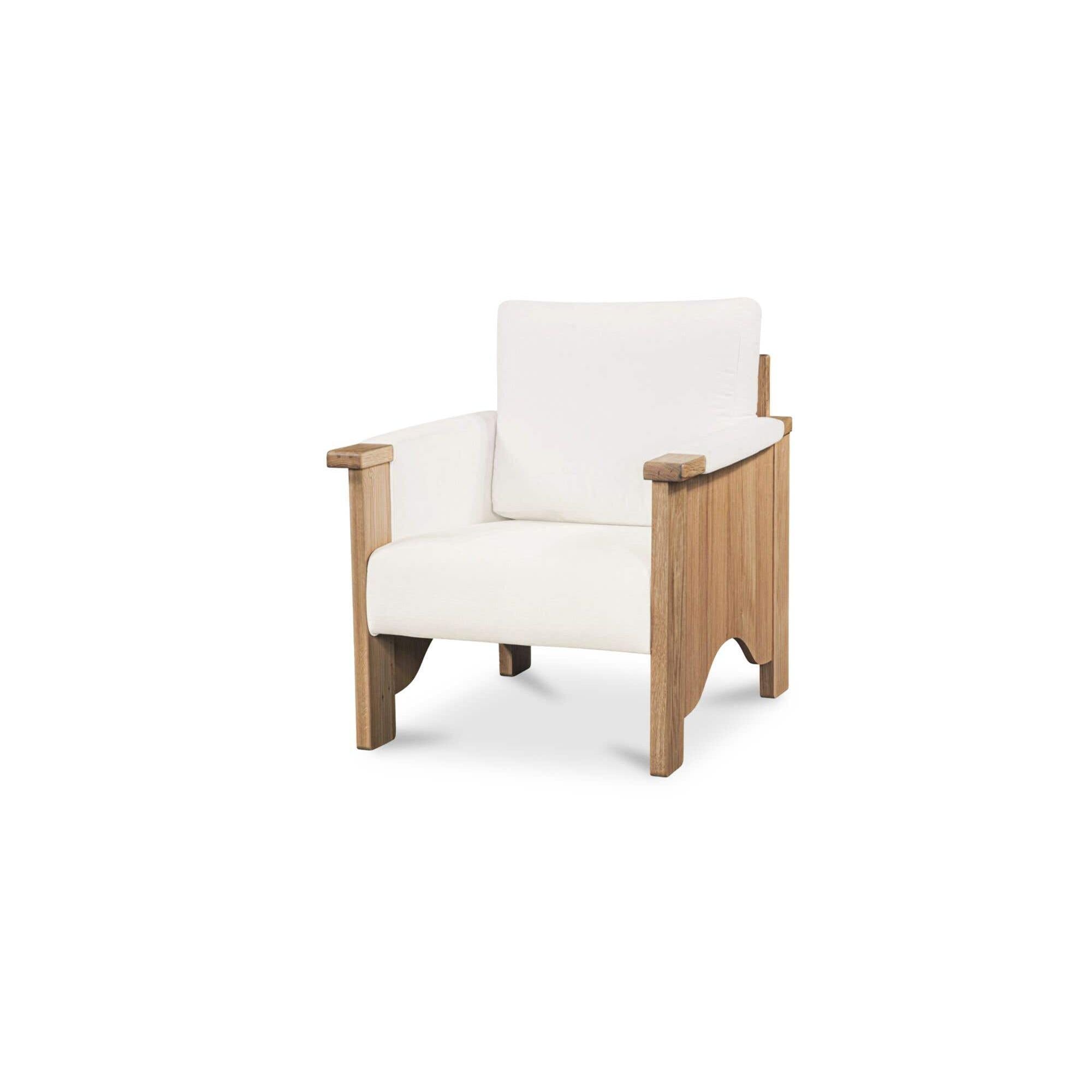 Fauteuil d'appoint transitionnel en bois et tissu avec assise rembourrée pour salon