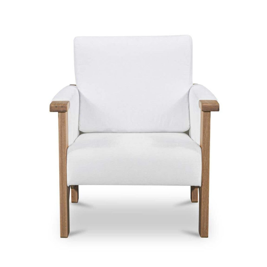 Fauteuil d'appoint transitionnel en bois et tissu avec assise rembourrée pour salon