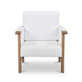 Fauteuil d'appoint transitionnel en bois et tissu avec assise rembourrée pour salon