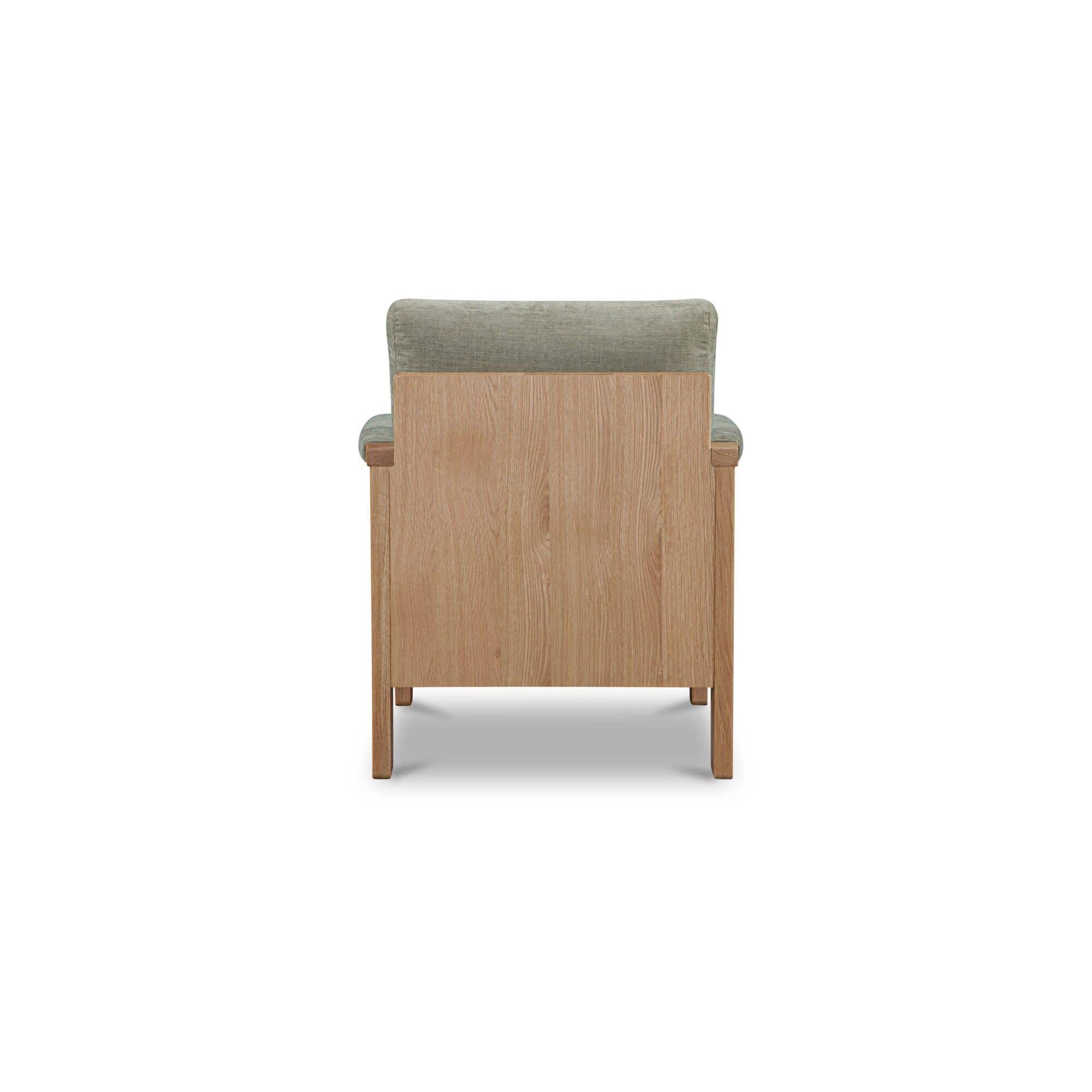 Fauteuil d'appoint transitionnel en bois et tissu avec assise rembourrée pour salon