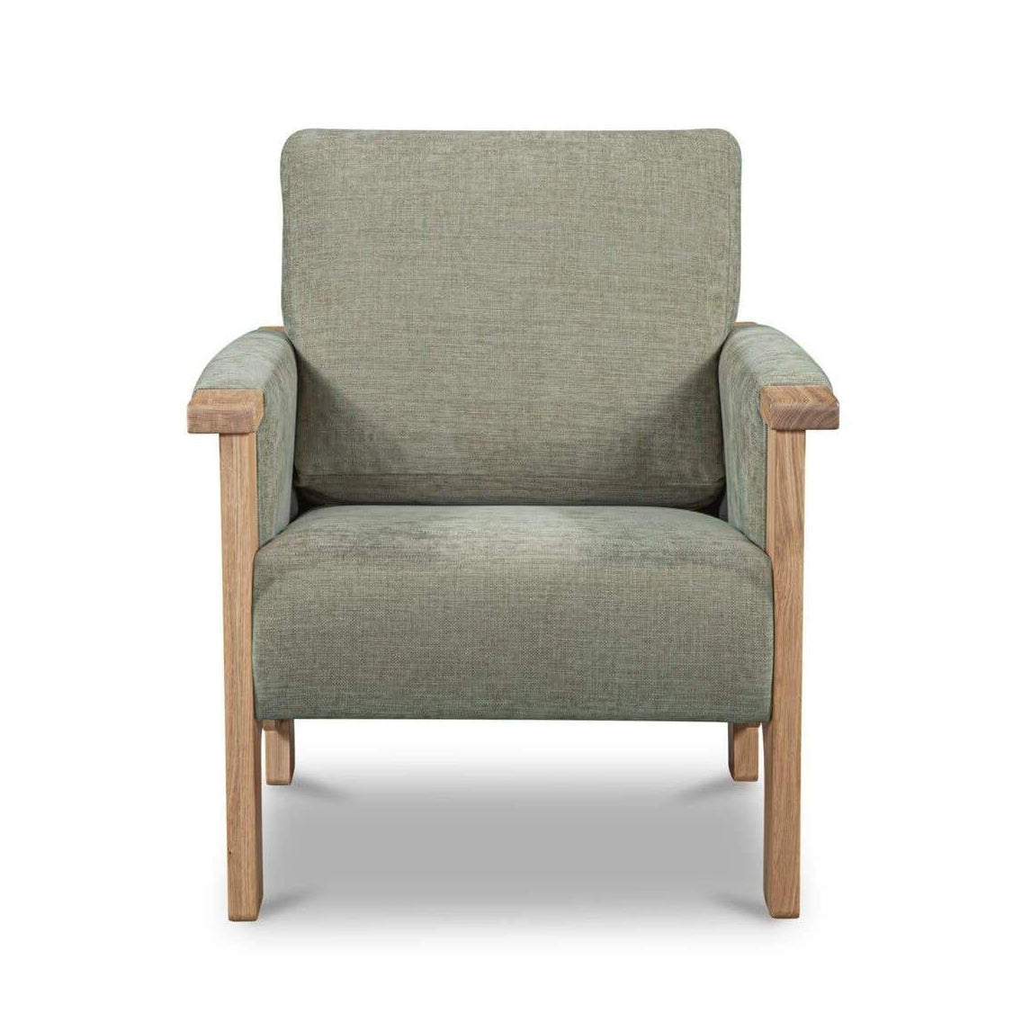Fauteuil d'appoint transitionnel en bois et tissu avec assise rembourrée pour salon