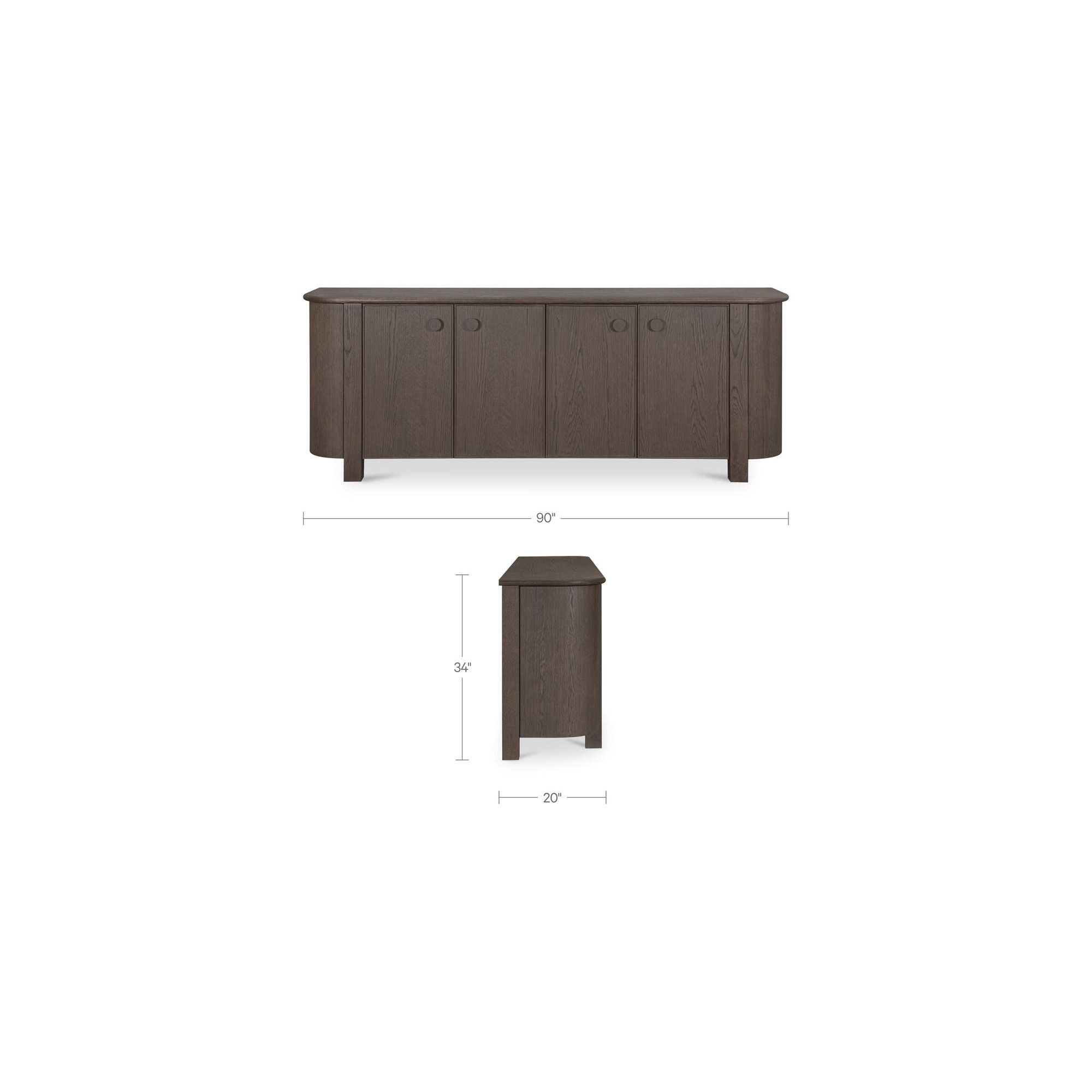 Buffet contemporain en bois avec tiroir et portes pour salle à manger
