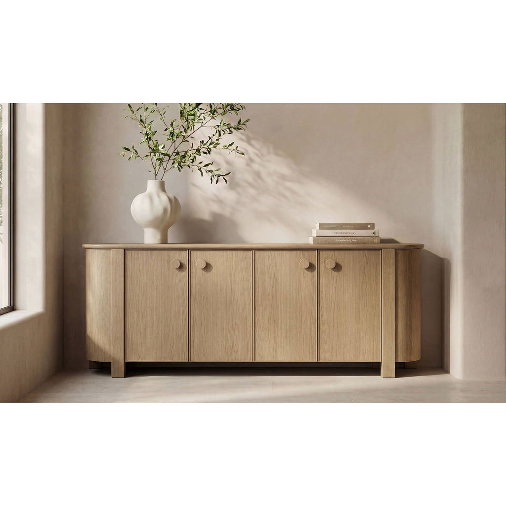 Buffet contemporain en bois avec tiroir et portes pour salle à manger