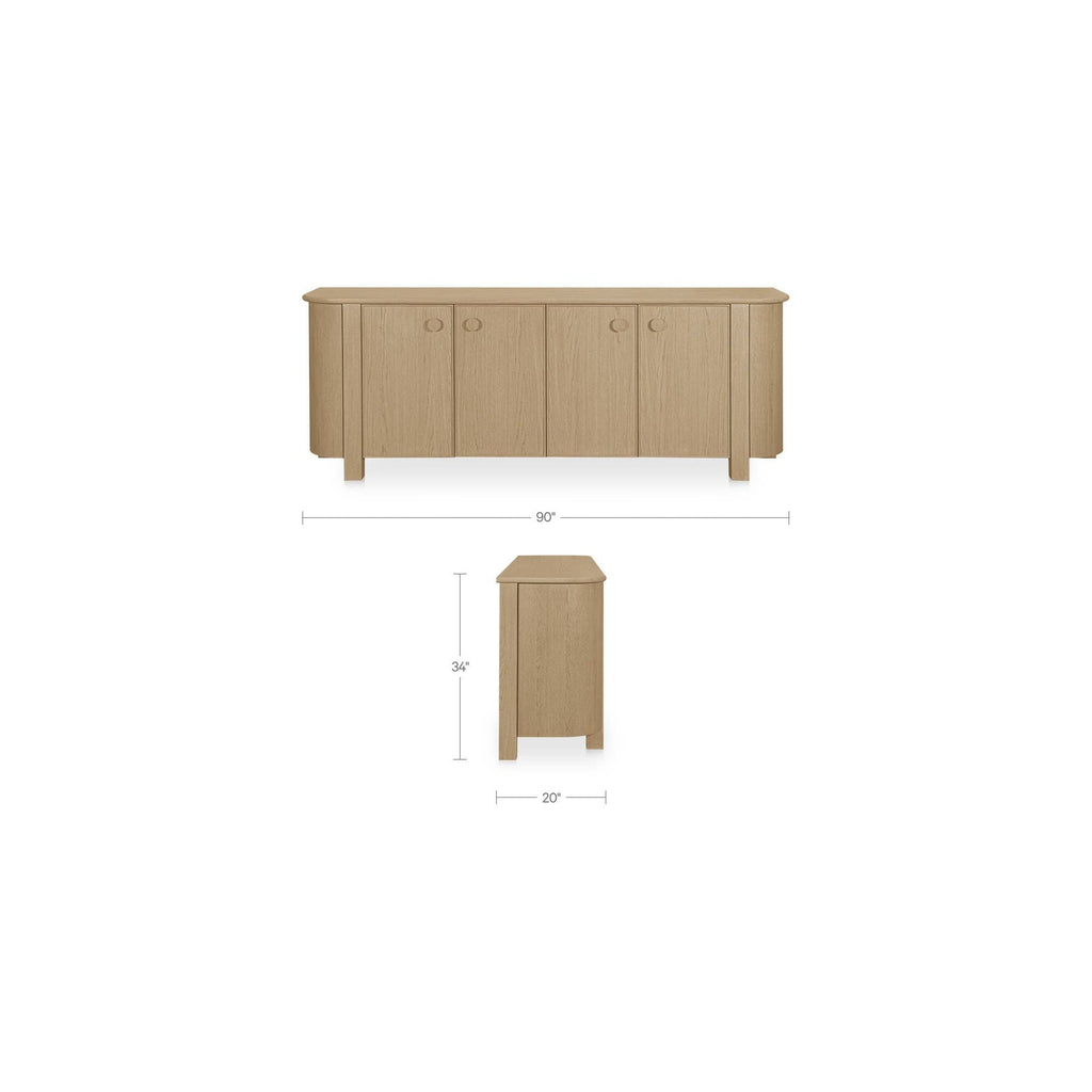 Buffet contemporain en bois avec tiroir et portes pour salle à manger