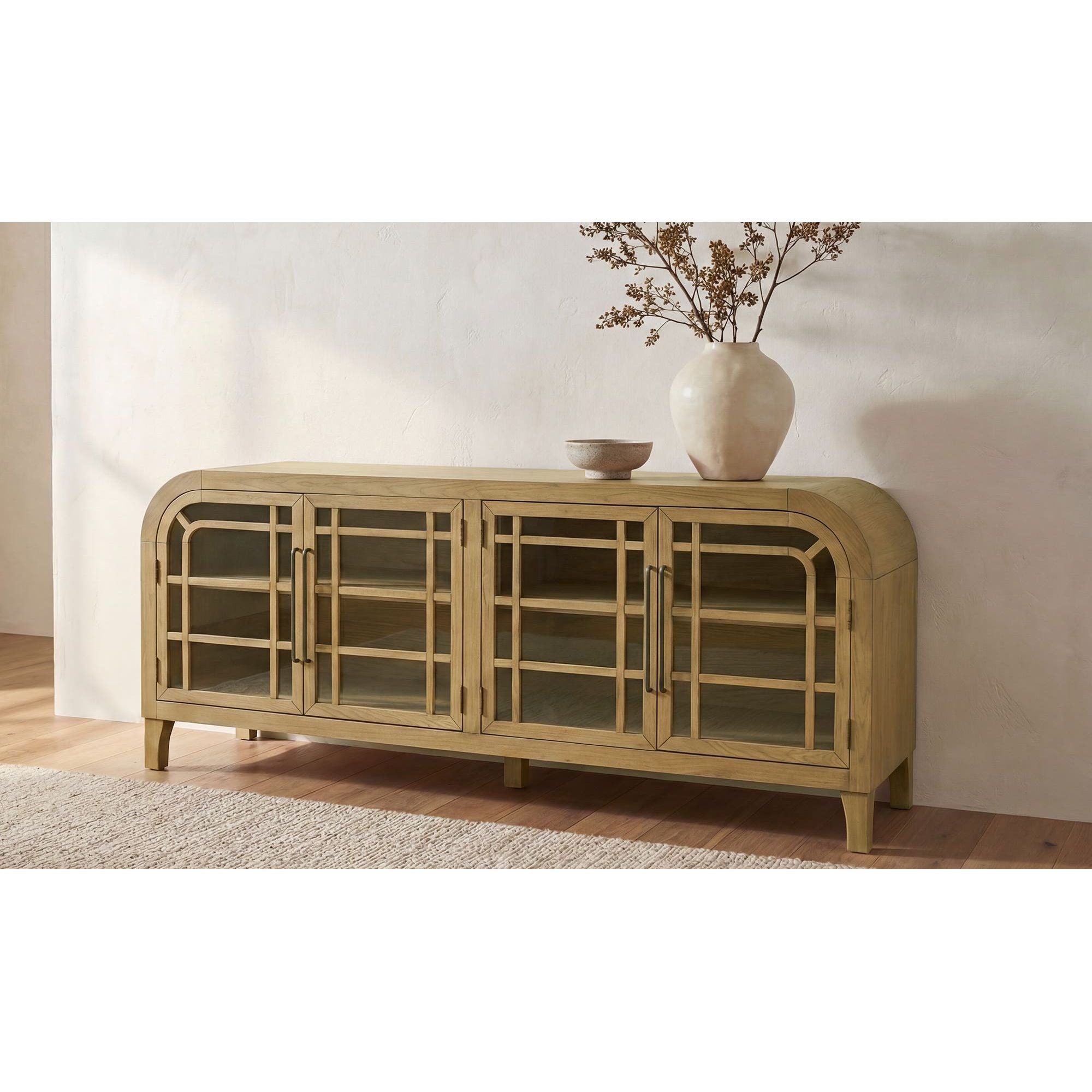 Bahut moderne en bois avec portes de rangement pour salle à manger