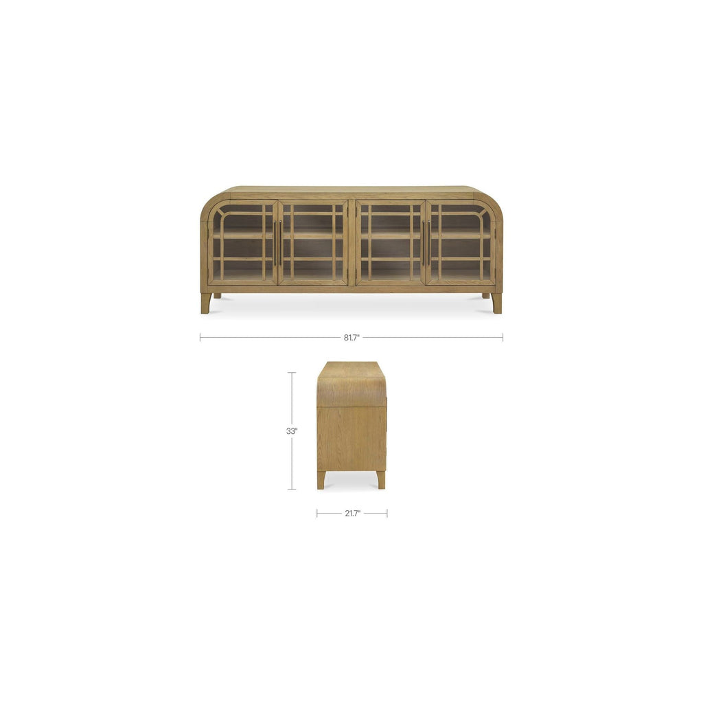 Bahut moderne en bois avec portes de rangement pour salle à manger