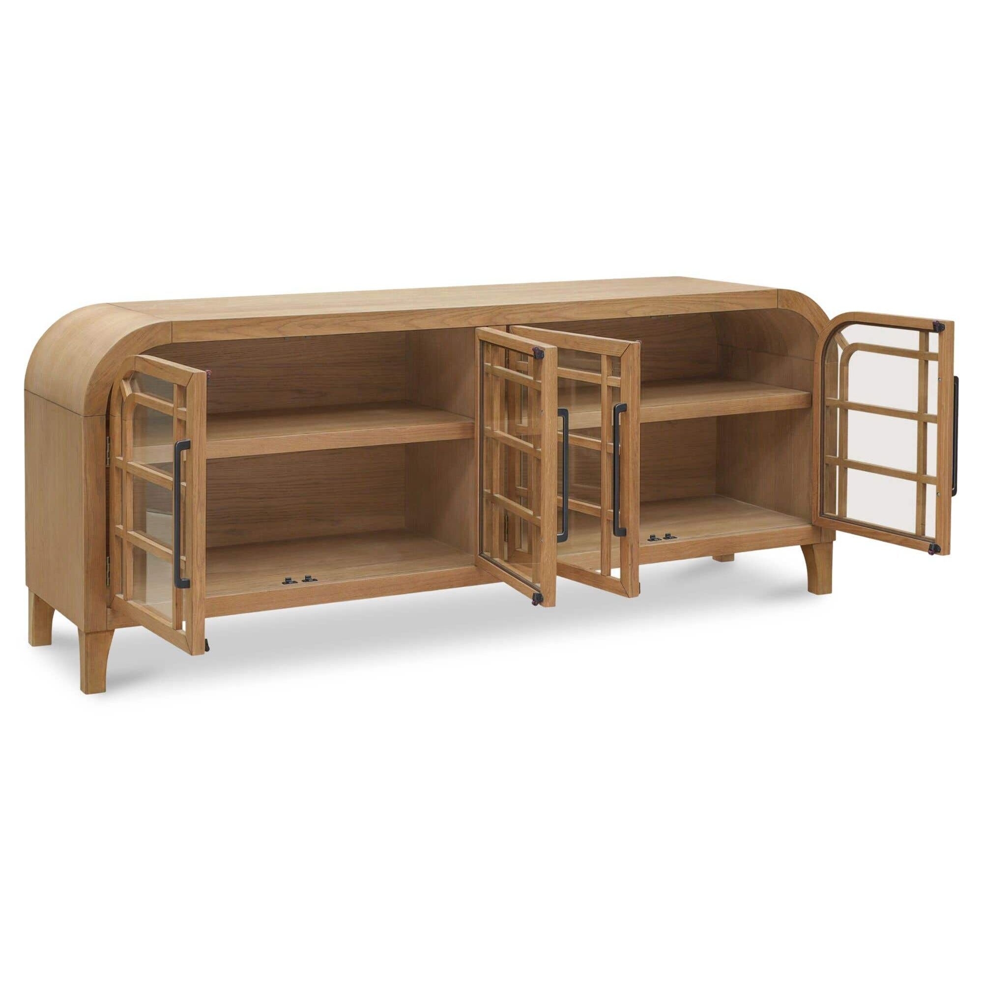 Bahut moderne en bois avec portes de rangement pour salle à manger