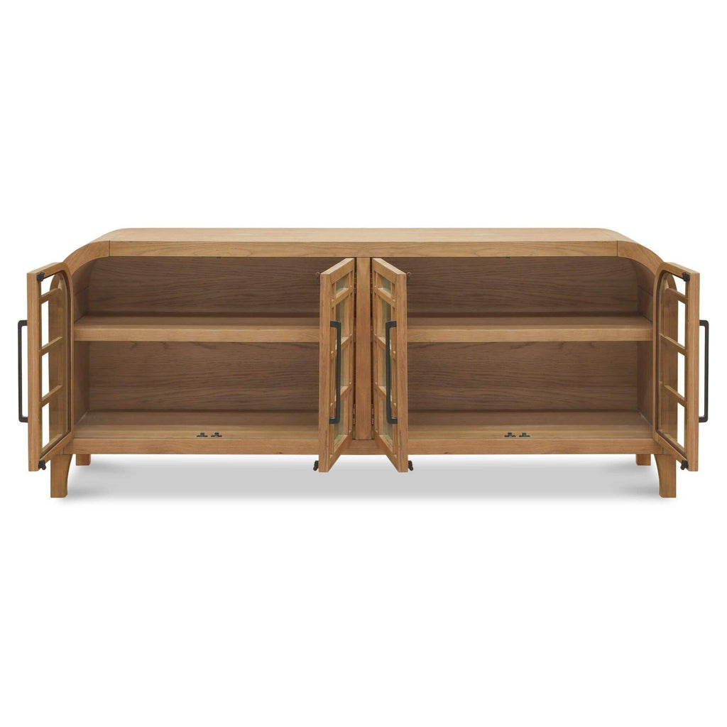 Bahut moderne en bois avec portes de rangement pour salle à manger