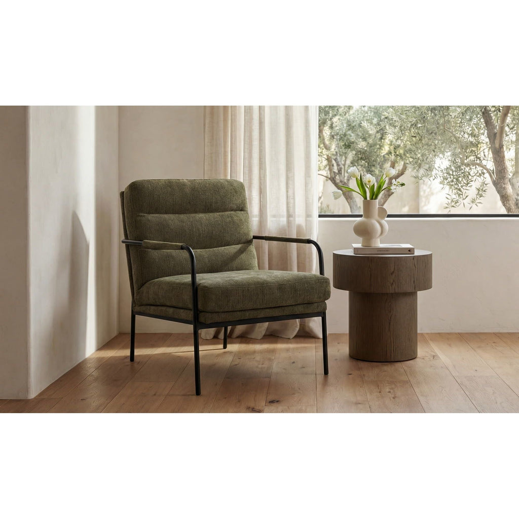 Chaise d'appoint moderne en métal et tissu d'ameublement avec assise rembourrée pour salon