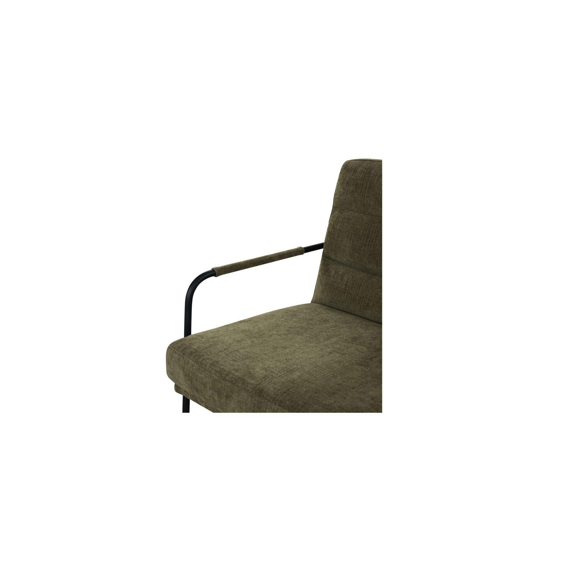 Chaise d'appoint moderne en métal et tissu d'ameublement avec assise rembourrée pour salon
