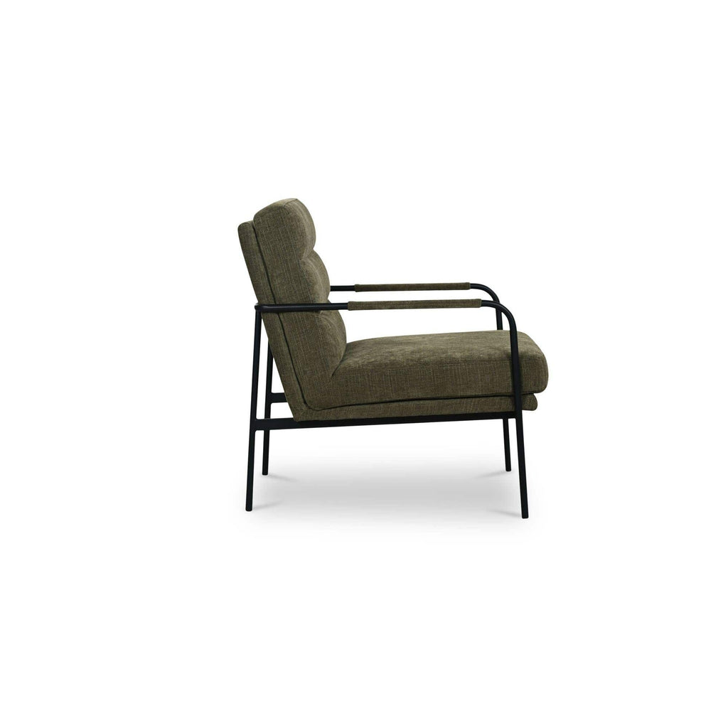 Chaise d'appoint moderne en métal et tissu d'ameublement avec assise rembourrée pour salon