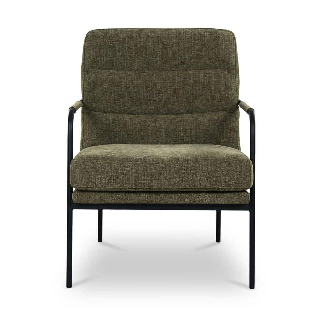 Chaise d'appoint moderne en métal et tissu d'ameublement avec assise rembourrée pour salon
