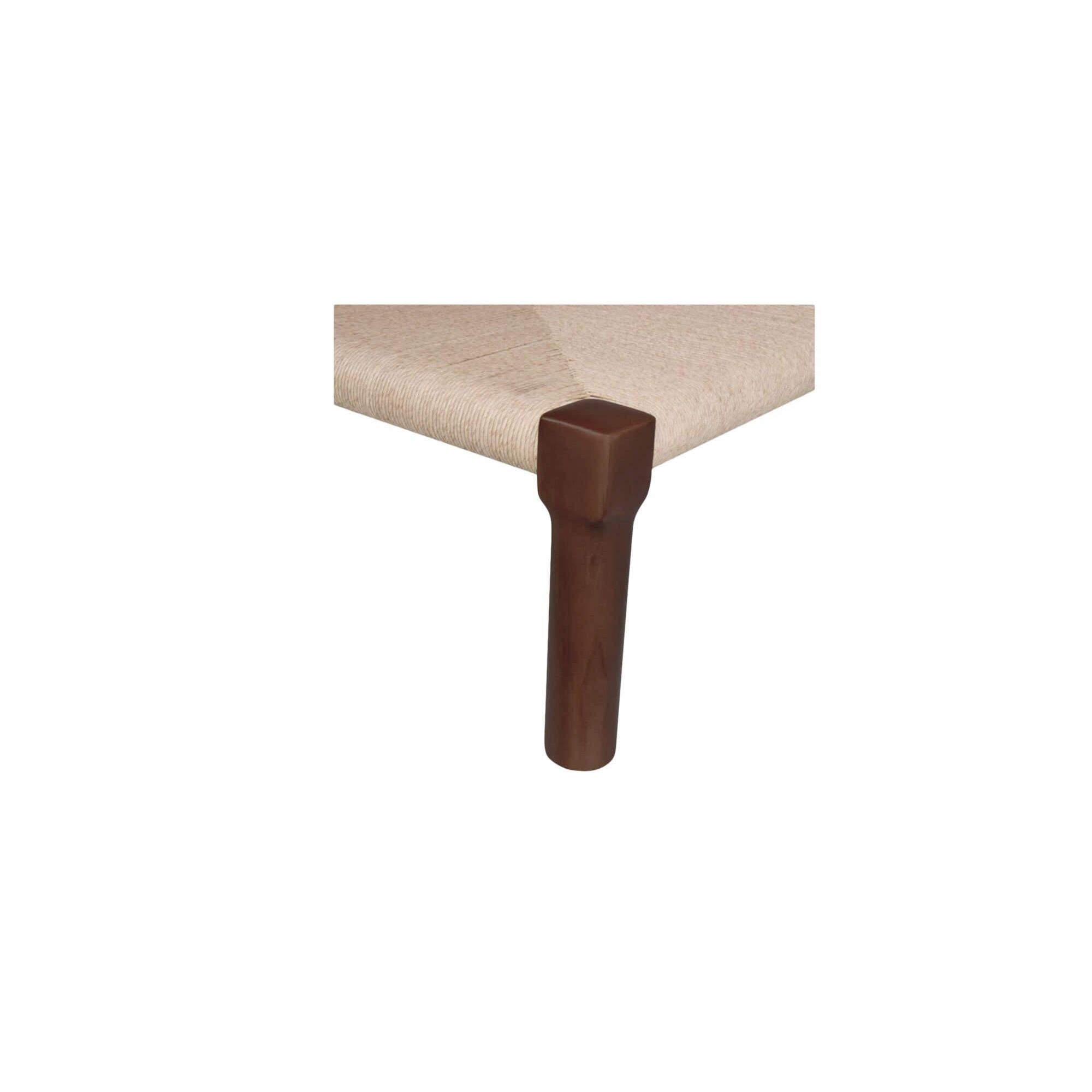Table basse d'extérieur en osier et bois naturel avec cadre rectangulaire pour terrasse et jardin