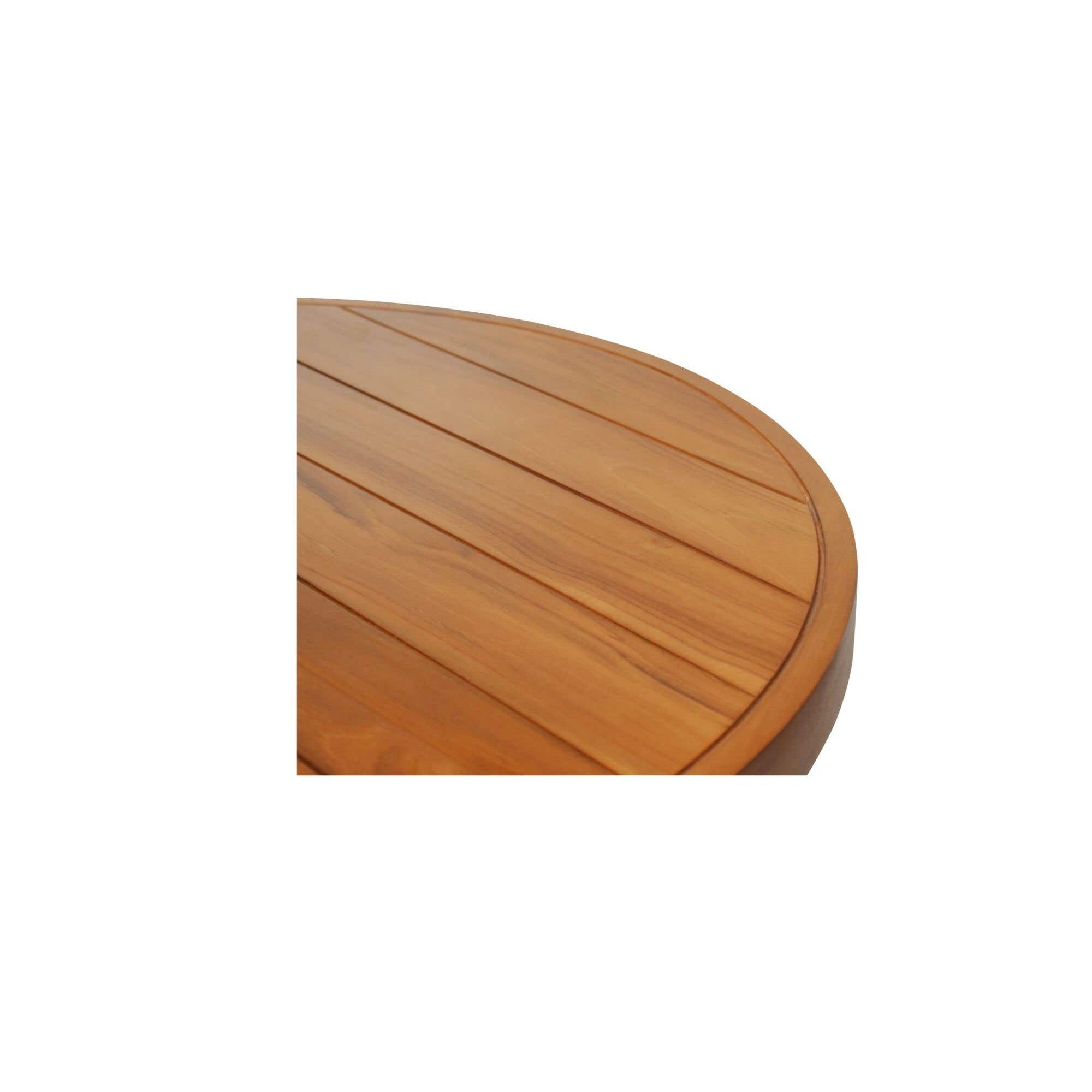 Table de bar bistrot d'extérieur en bois naturel avec cadre fin pour terrasse et balcon
