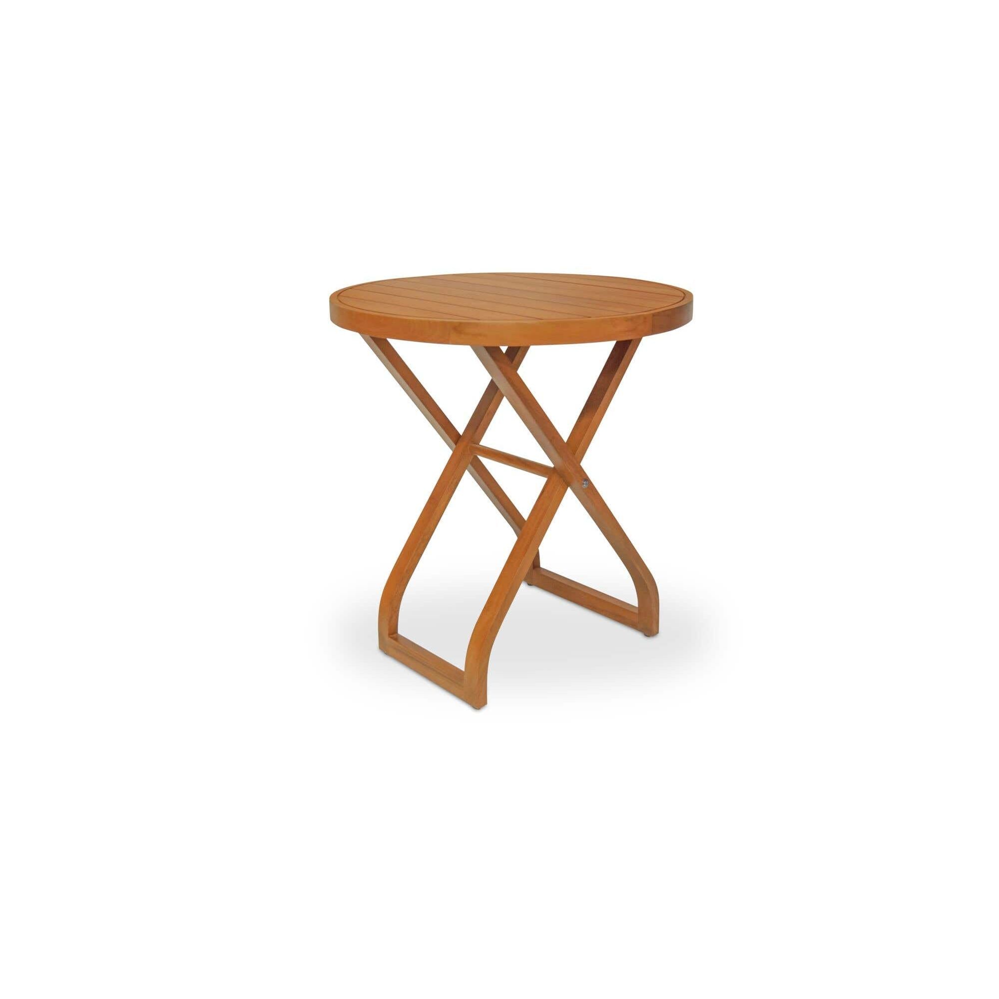 Table de bar bistrot d'extérieur en bois naturel avec cadre fin pour terrasse et balcon