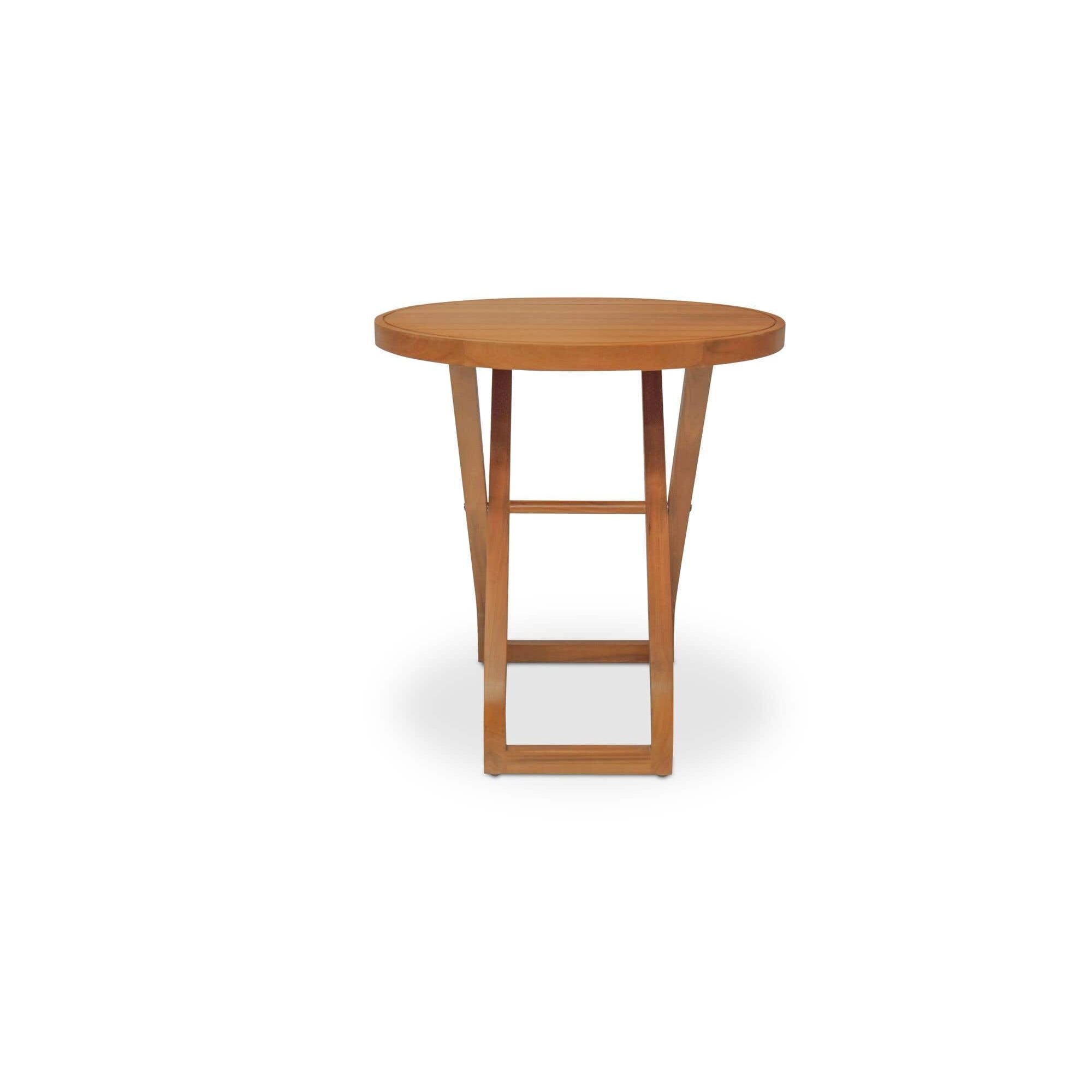 Table de bar bistrot d'extérieur en bois naturel avec cadre fin pour terrasse et balcon