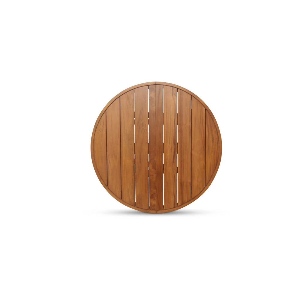 Table de bar bistrot d'extérieur en bois naturel avec cadre fin pour terrasse et balcon