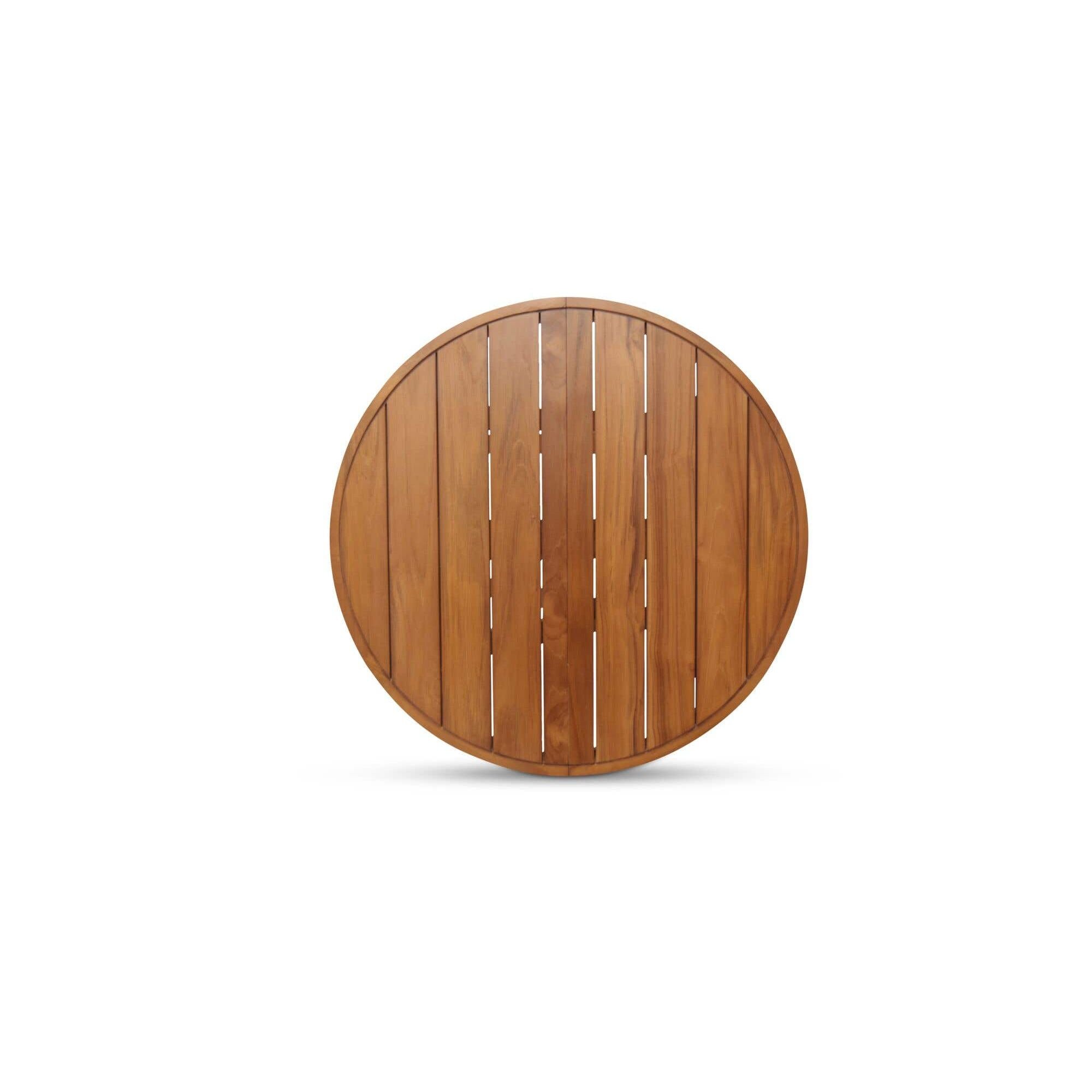 Table de bar bistrot d'extérieur en bois naturel avec cadre fin pour terrasse et balcon