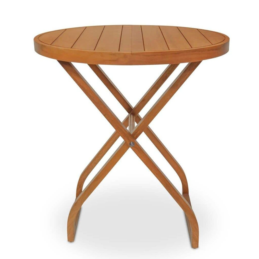 Table de bar bistrot d'extérieur en bois naturel avec cadre fin pour terrasse et balcon