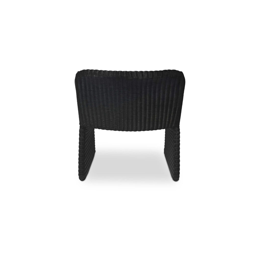 Fauteuil d'appoint moderne en osier et métal avec assise rembourrée pour terrasse et salon