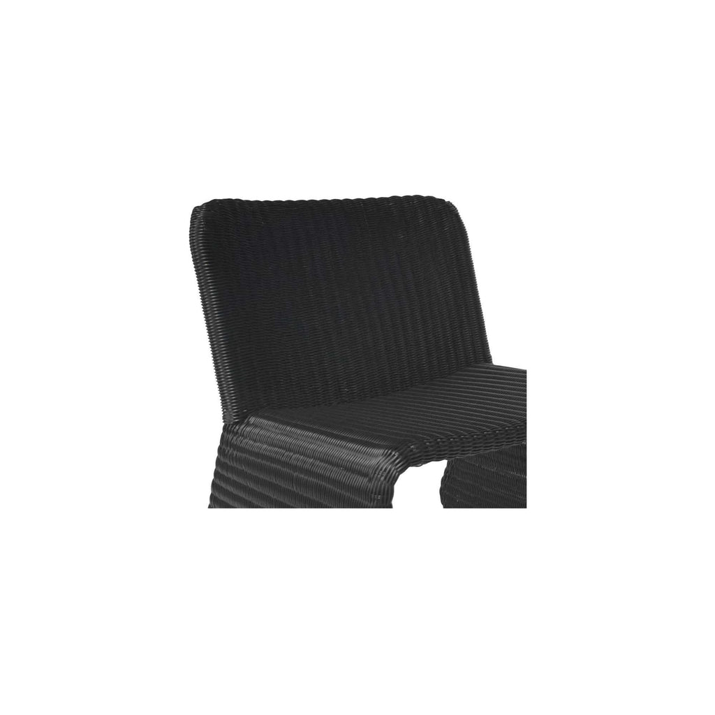Fauteuil d'appoint moderne en osier et métal avec assise rembourrée pour terrasse et salon