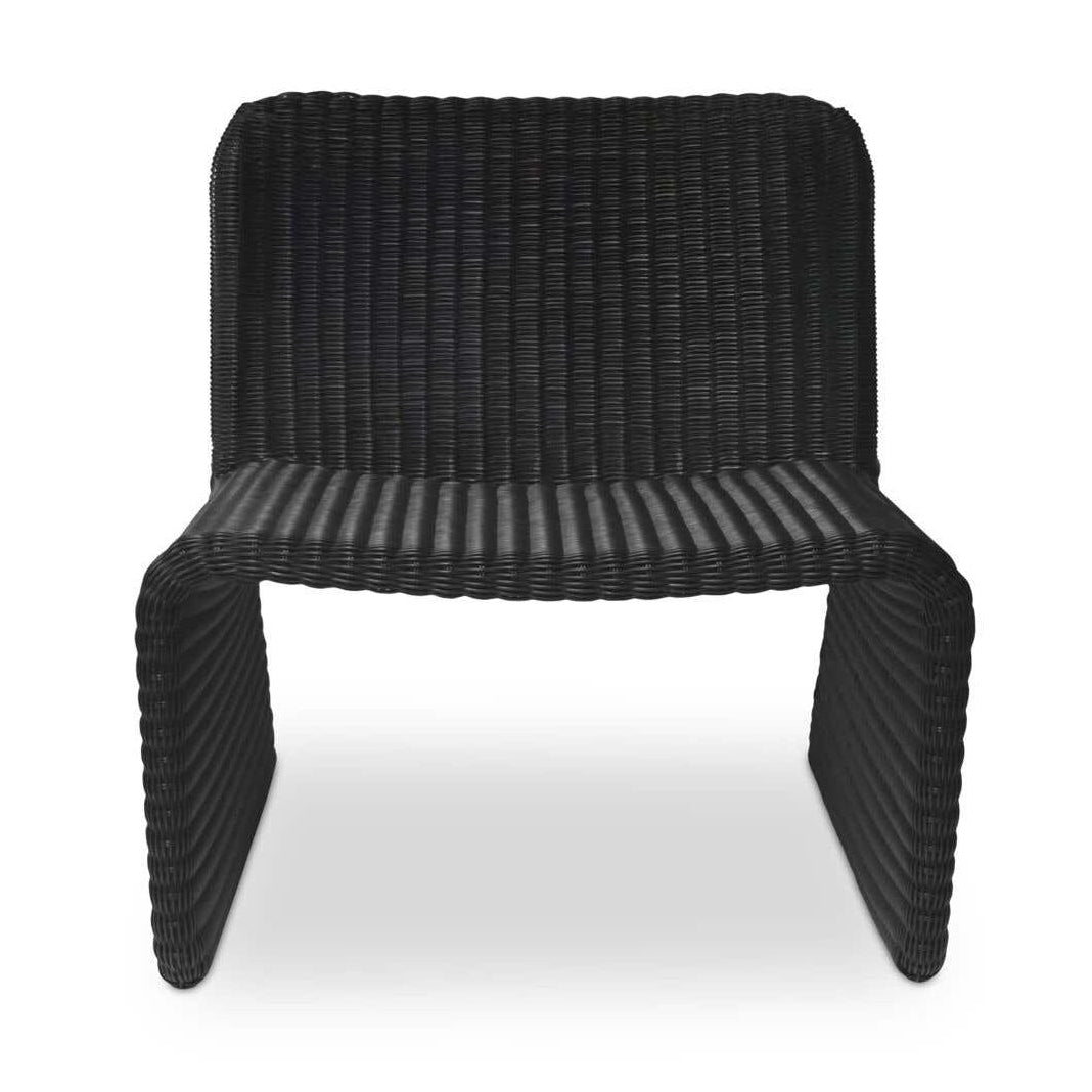 Fauteuil d'appoint moderne en osier et métal avec assise rembourrée pour terrasse et salon