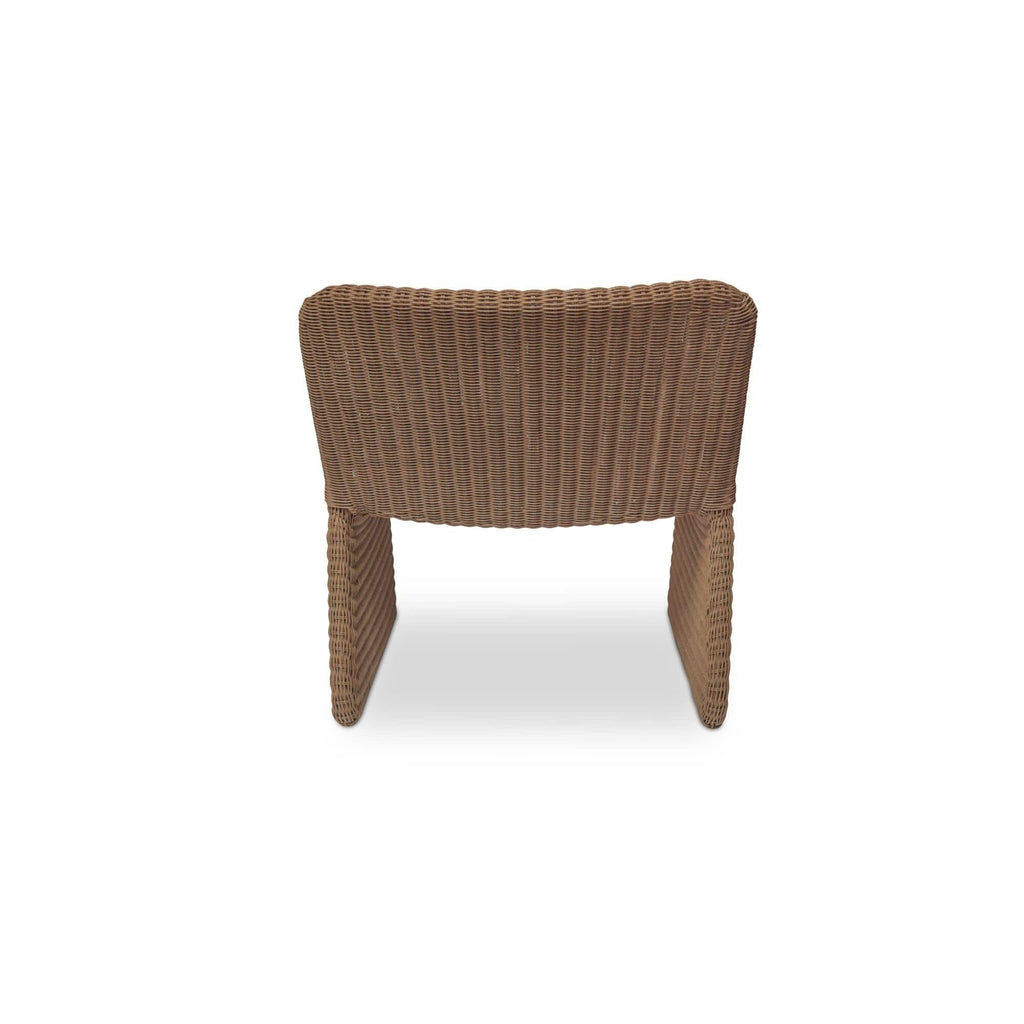 Fauteuil d'appoint moderne en osier et métal avec assise rembourrée pour terrasse et salon