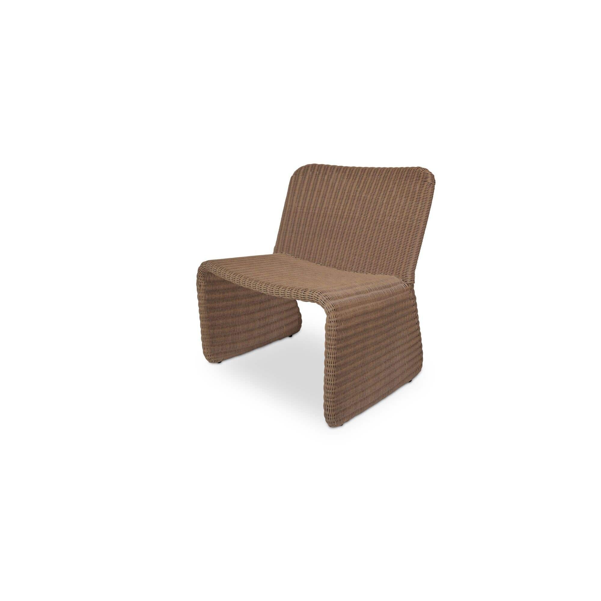 Fauteuil d'appoint moderne en osier et métal avec assise rembourrée pour terrasse et salon