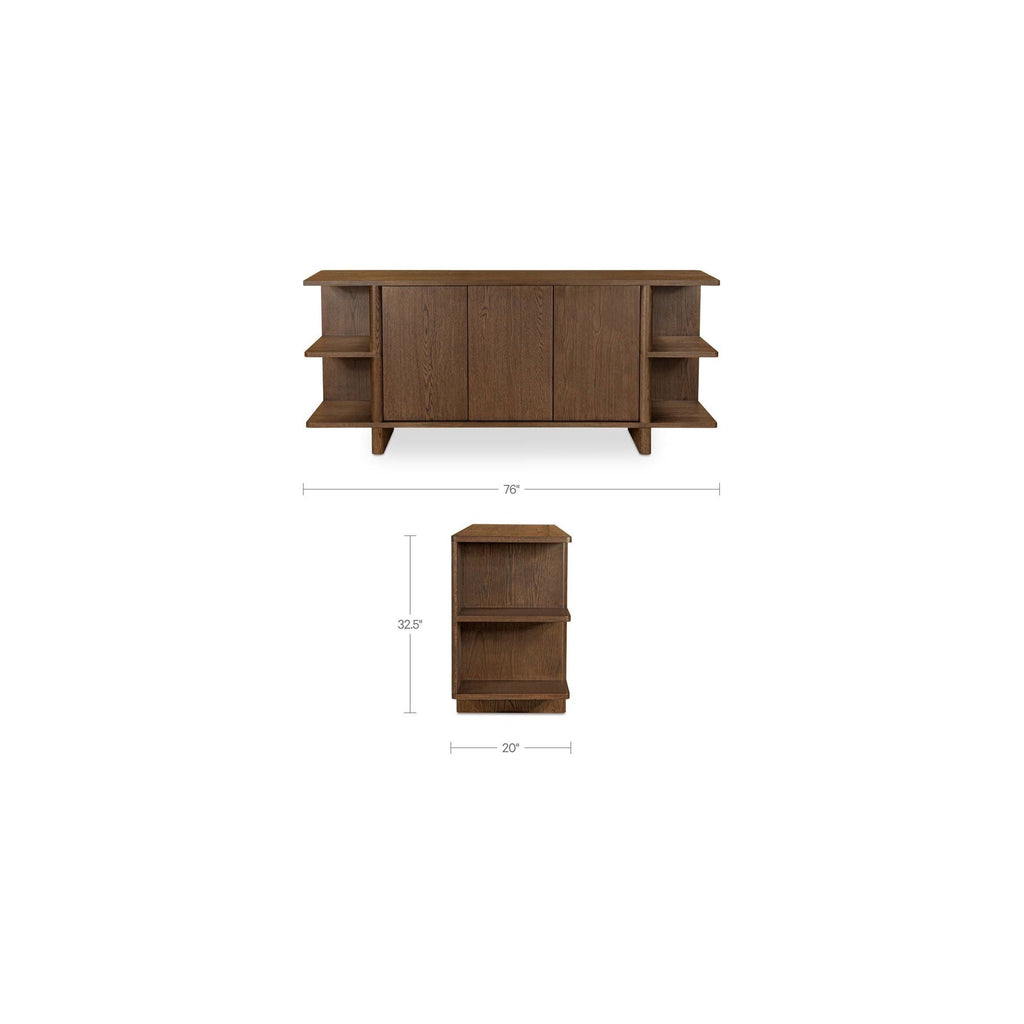 Buffet contemporain en bois avec portes de rangement pour salle à manger et salon