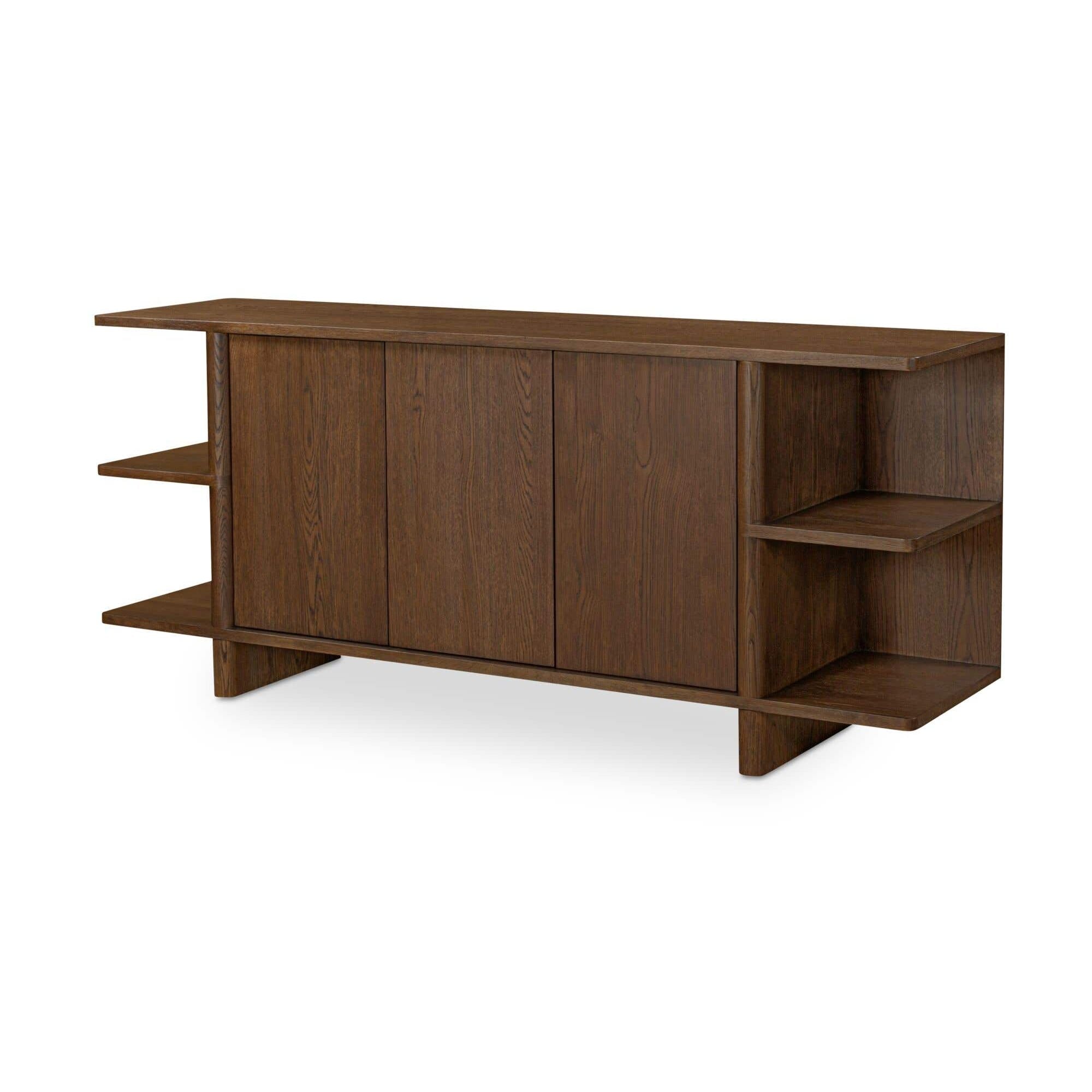 Buffet contemporain en bois avec portes de rangement pour salle à manger et salon