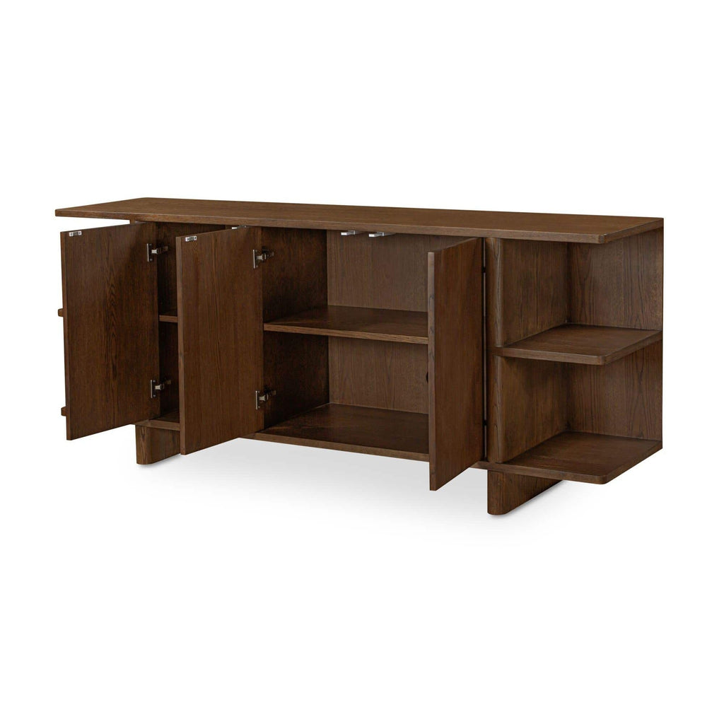 Buffet contemporain en bois avec portes de rangement pour salle à manger et salon