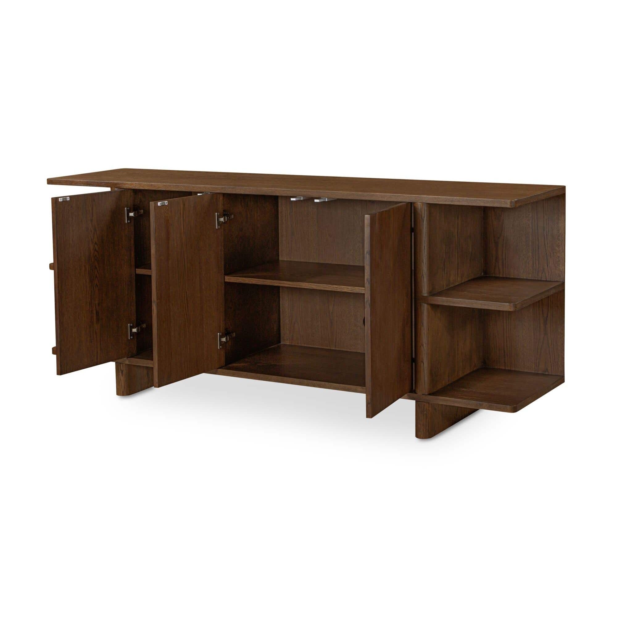 Buffet contemporain en bois avec portes de rangement pour salle à manger et salon