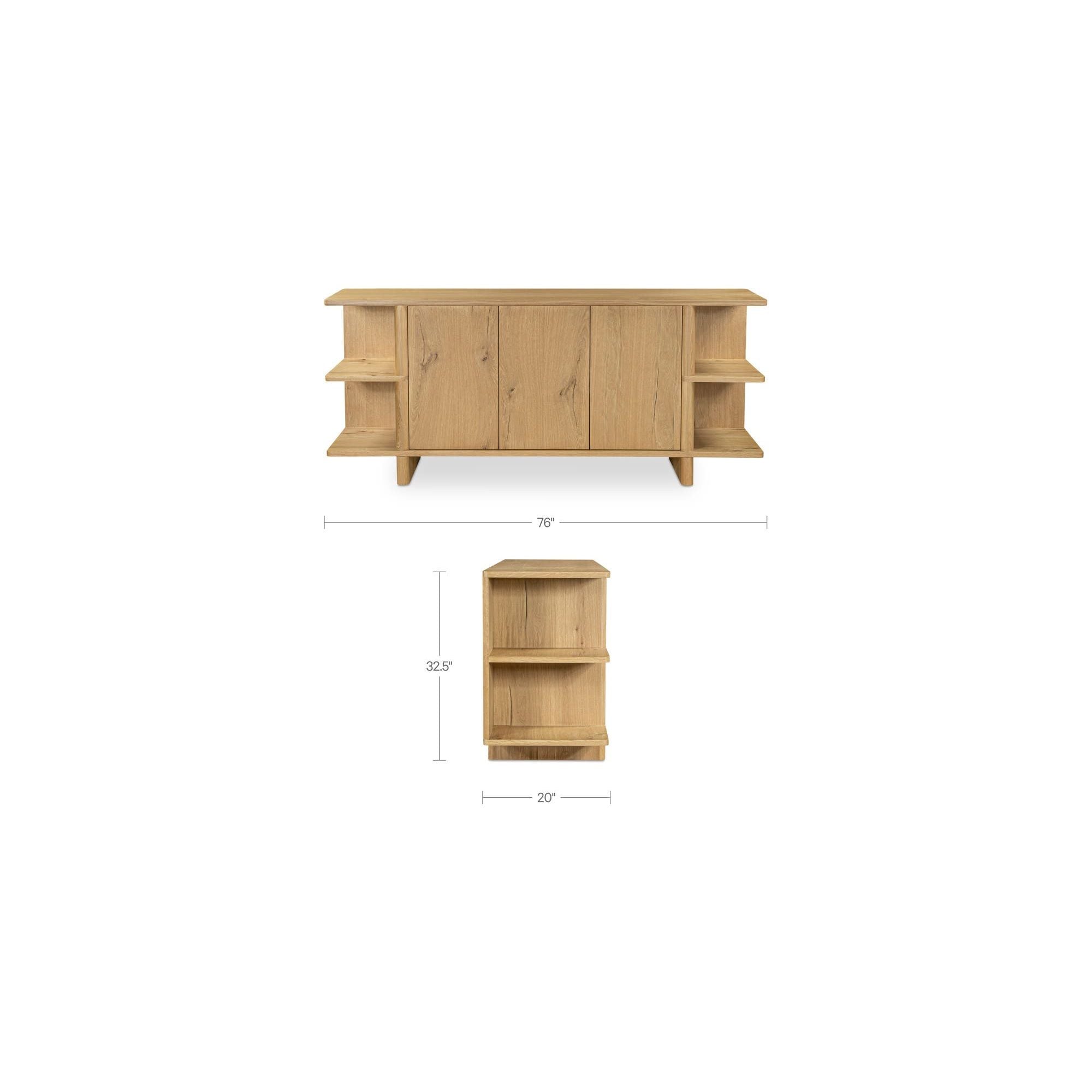 Buffet contemporain en bois avec portes de rangement pour salle à manger et salon