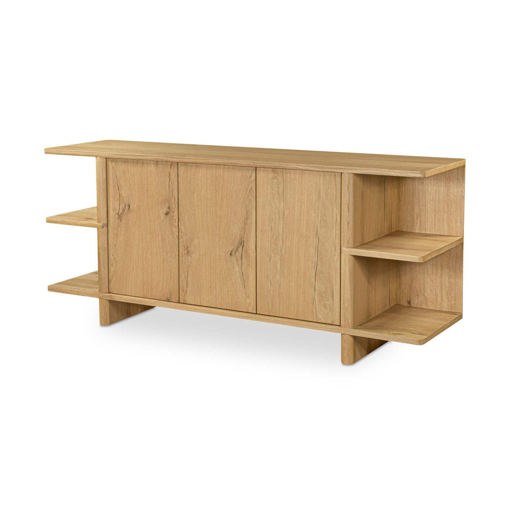 Buffet contemporain en bois avec portes de rangement pour salle à manger et salon