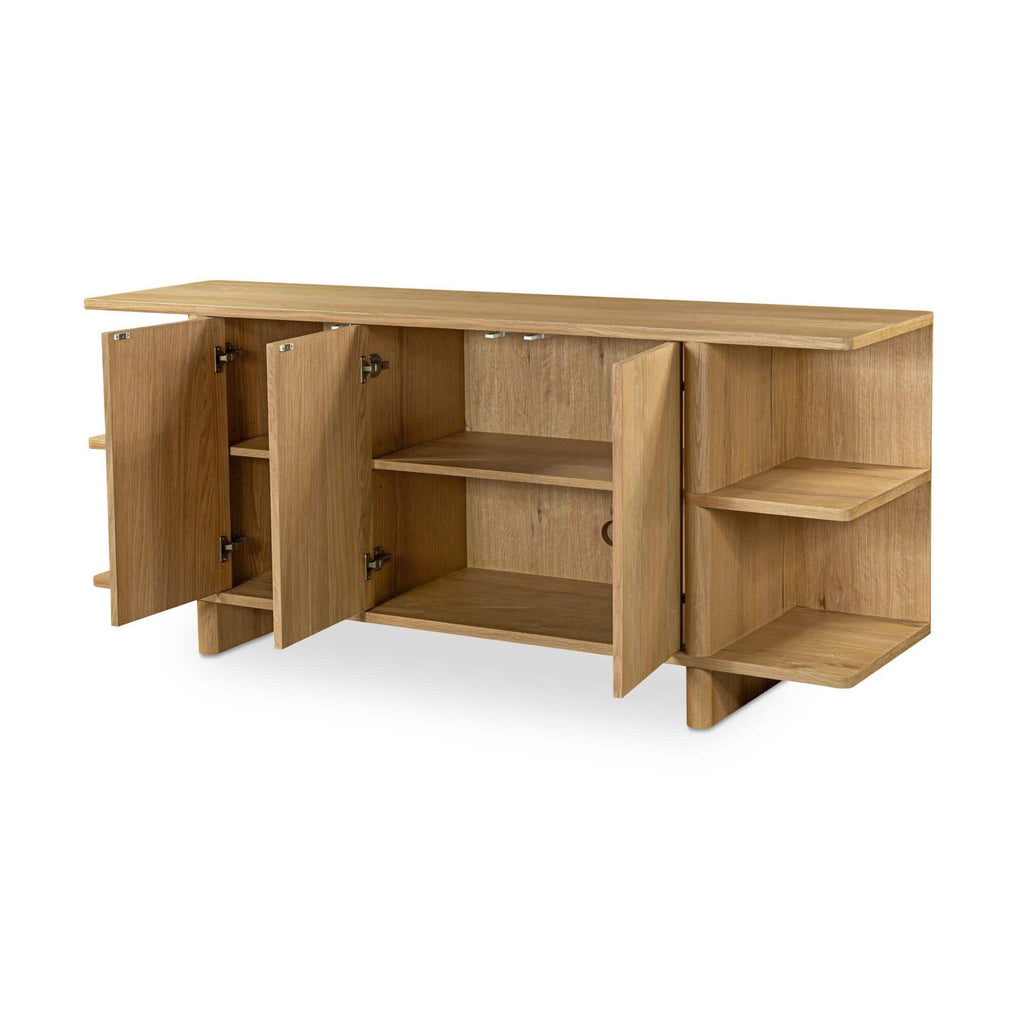 Buffet contemporain en bois avec portes de rangement pour salle à manger et salon