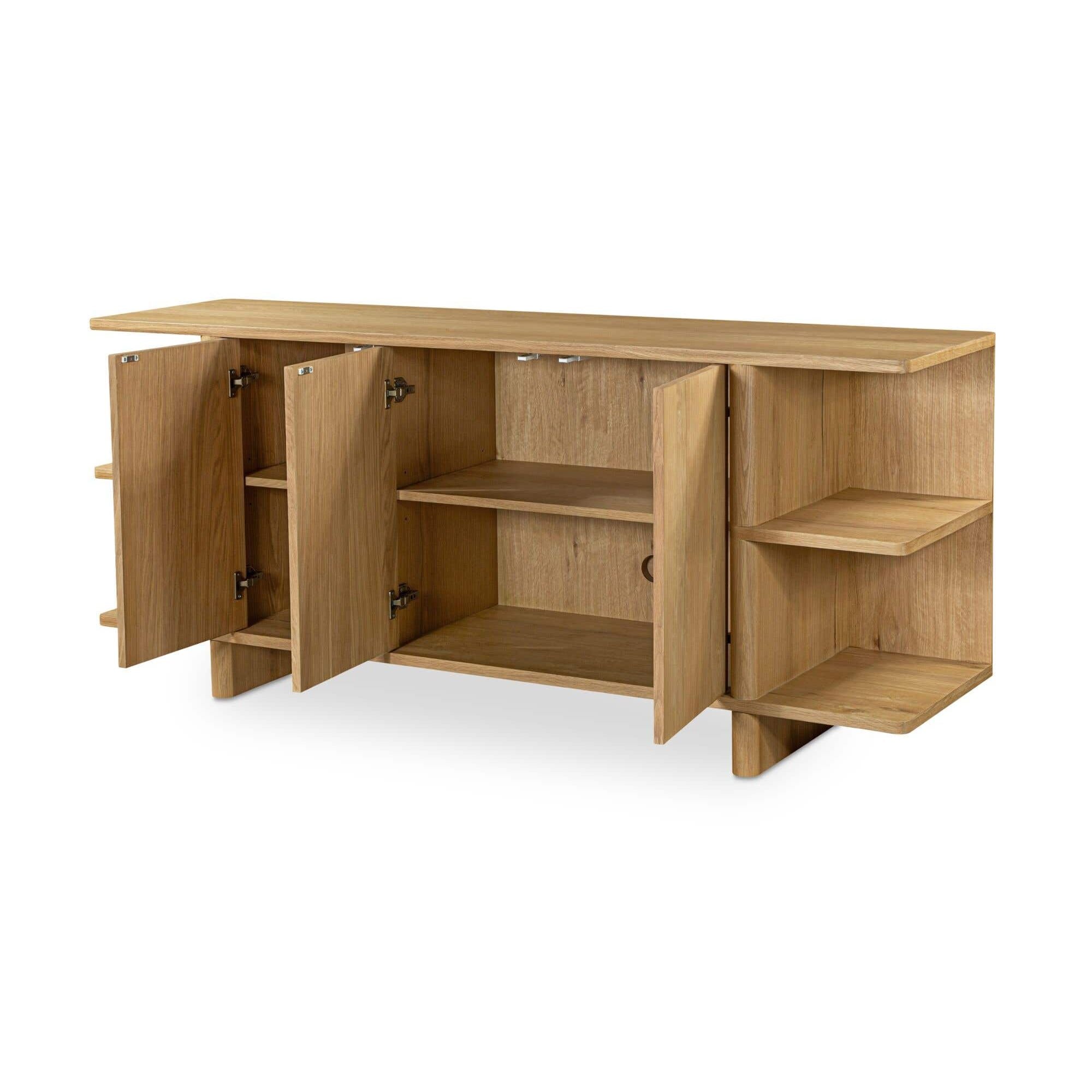 Buffet contemporain en bois avec portes de rangement pour salle à manger et salon